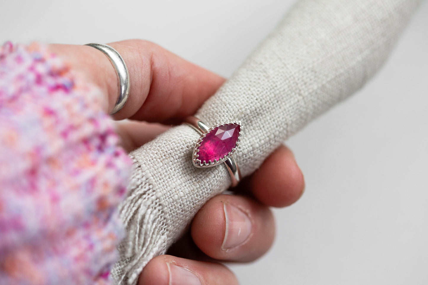 Size 7.5 | Pink Sapphire Ring | #30
