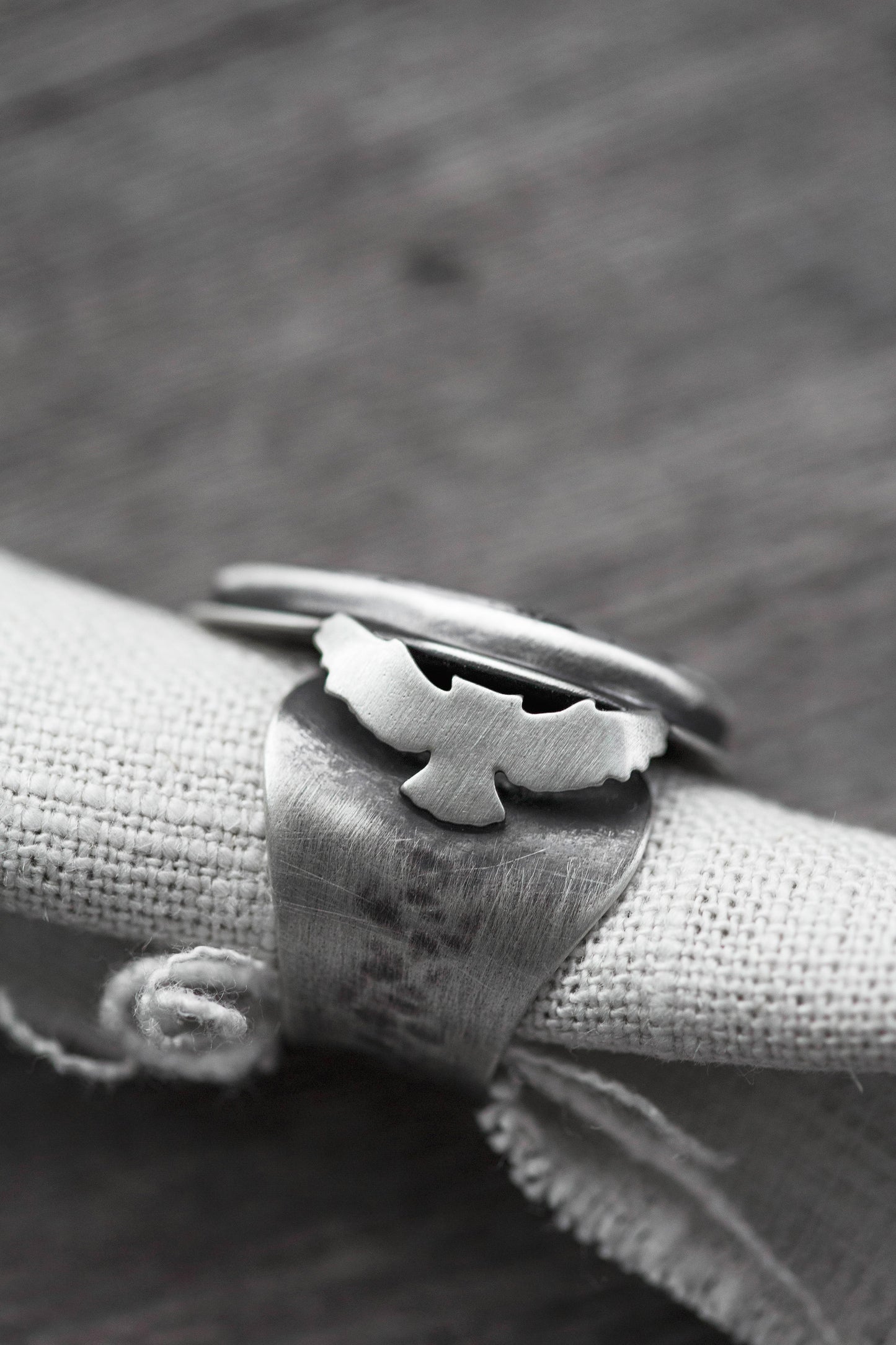 Size 8.5 | The Owl's Path Ring | Wide Saddle Band | #5