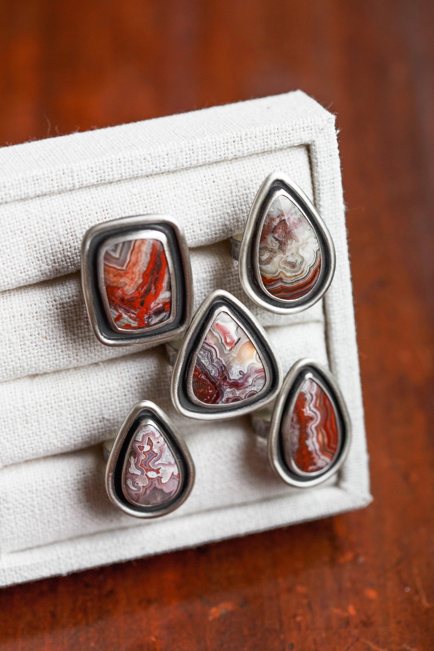 Size 8 | Tempered Ring, v. III | Hammered Rectangle Band | #4
