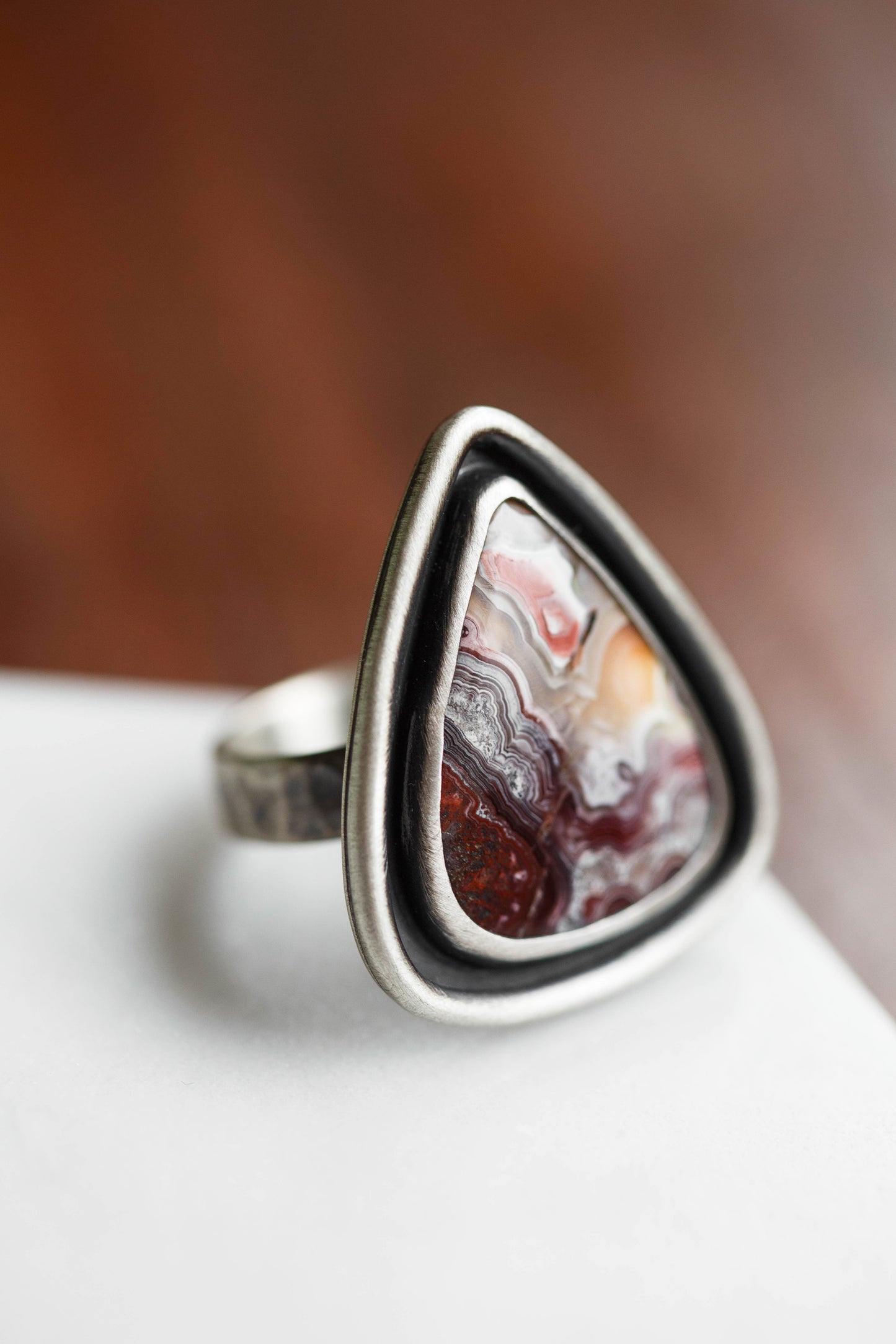 Size 10.25 | Tempered Ring, v. III | Hammered Rectangle Band | #1