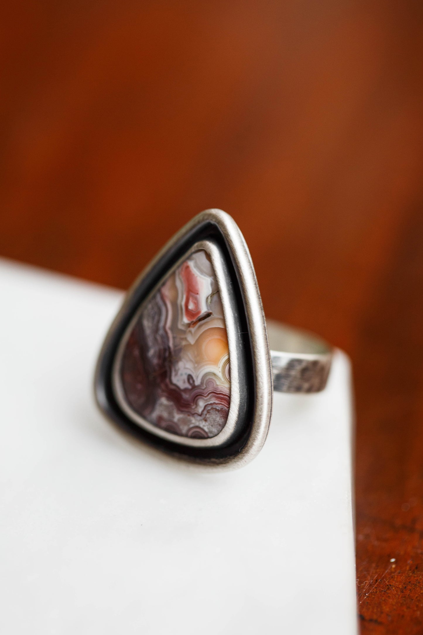 Size 10.25 | Tempered Ring, v. III | Hammered Rectangle Band | #1