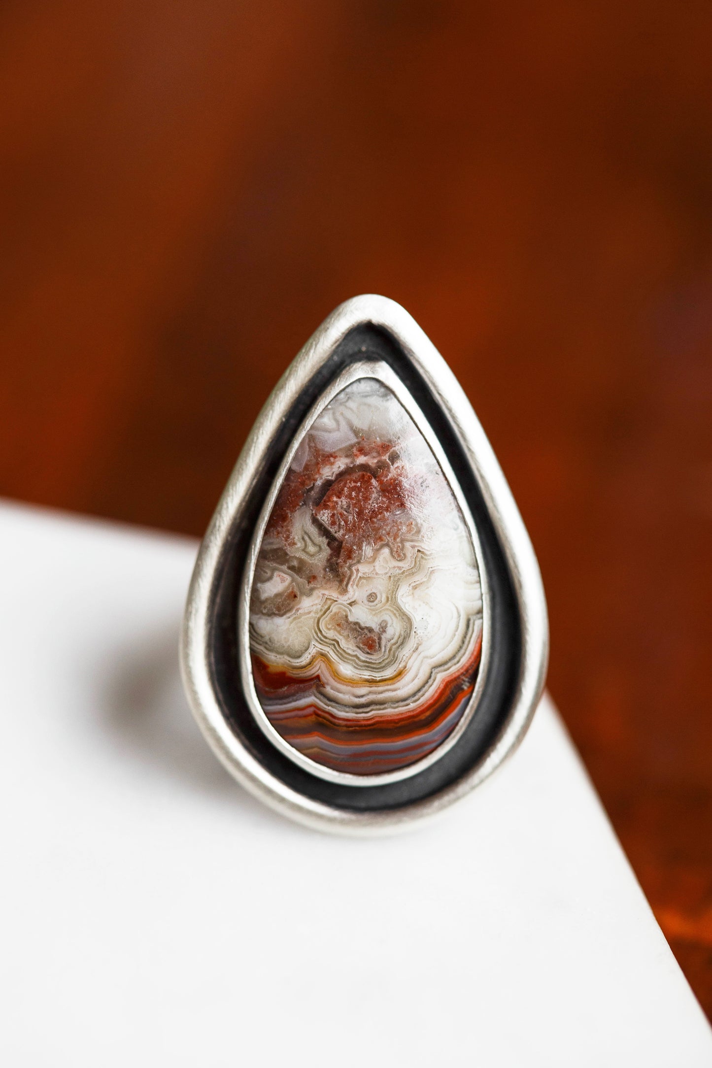 Size 8 | Tempered Ring, v. III | Hammered Rectangle Band | #4