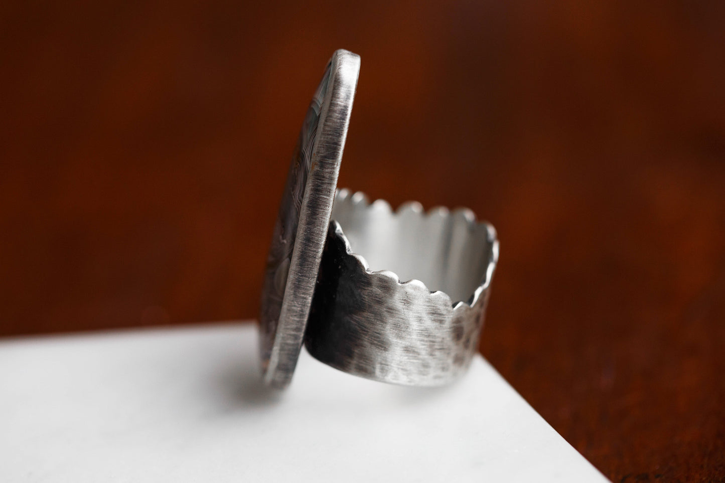 Size 8.75 | Tempered Ring, v. I | Wide Cloud Bank Band | #3