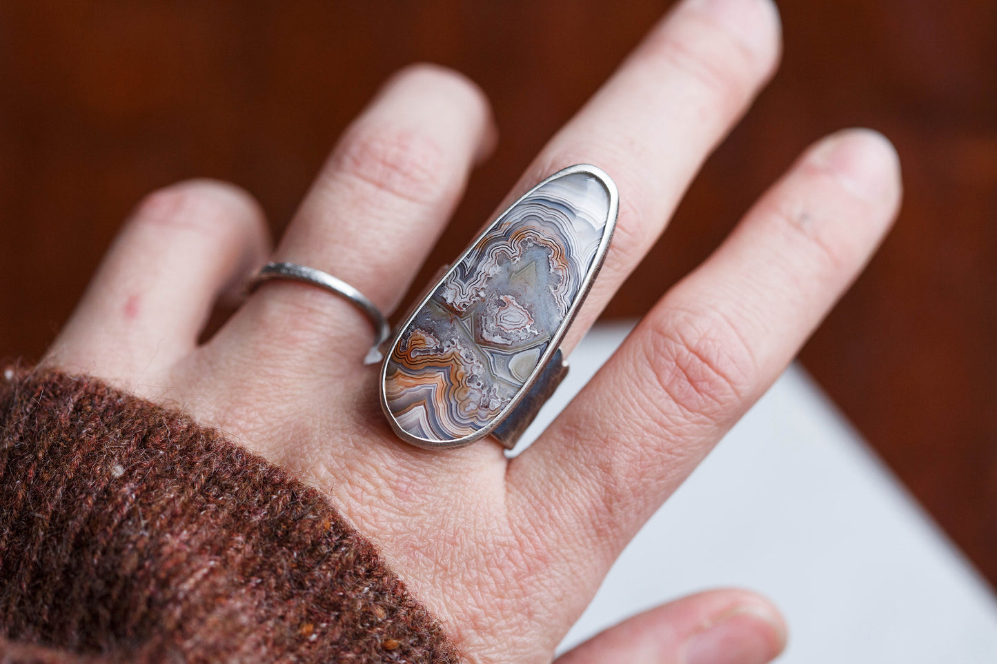 Size 8.75 | Tempered Ring, v. I | Wide Cloud Bank Band | #3