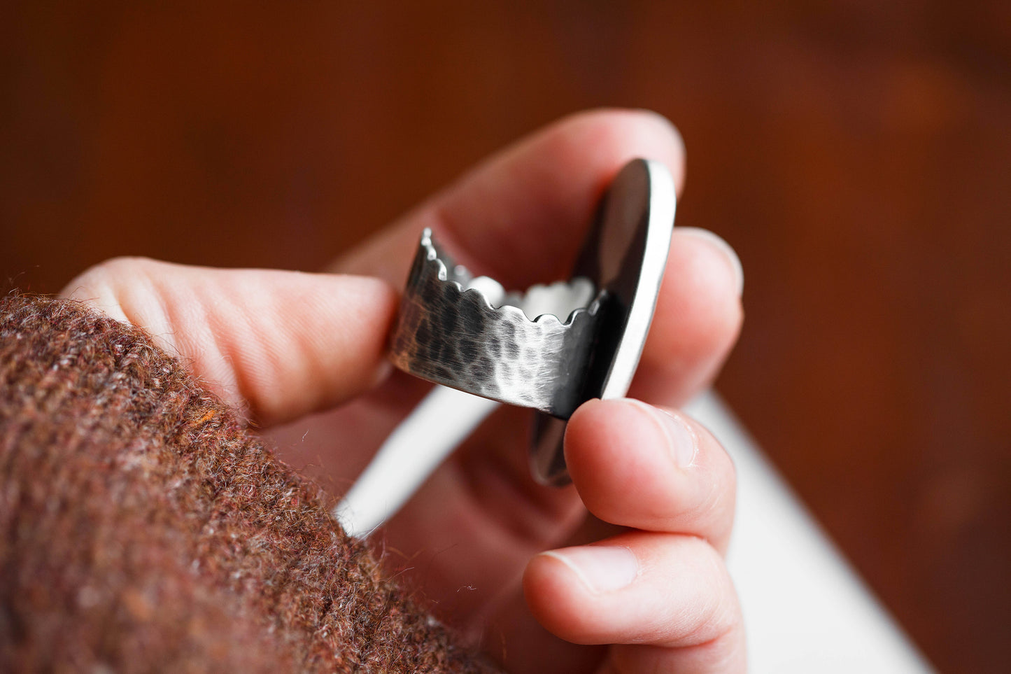 Size 8.5 | Tempered Ring, v. I | Wide Cloud Bank Band | #4