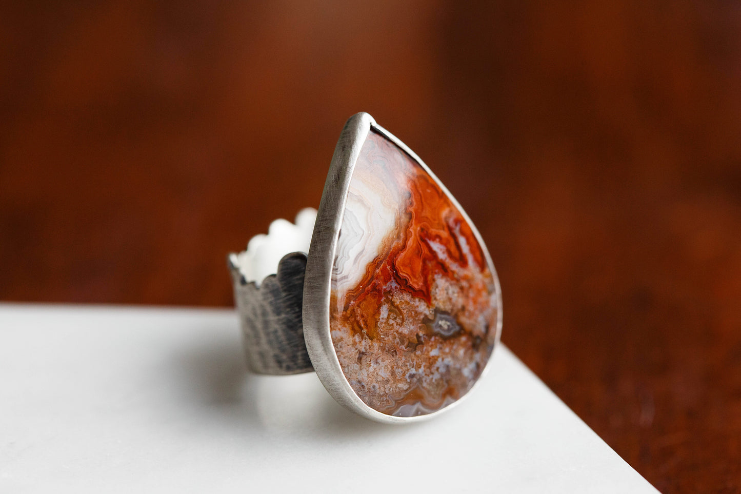 Size 8 | Tempered Ring, v. I | Wide Cloud Bank Band | #5