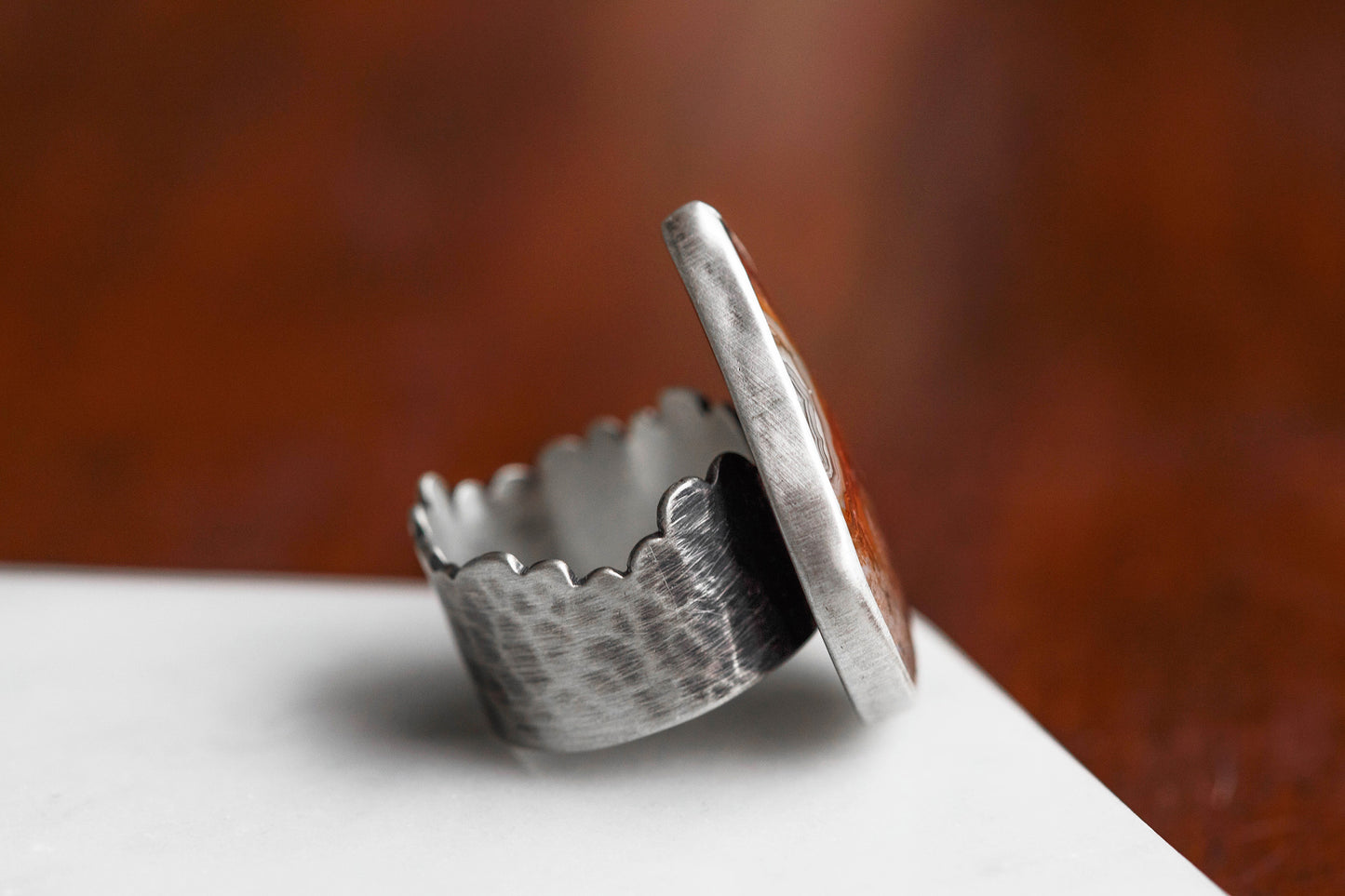 Size 8 | Tempered Ring, v. I | Wide Cloud Bank Band | #5
