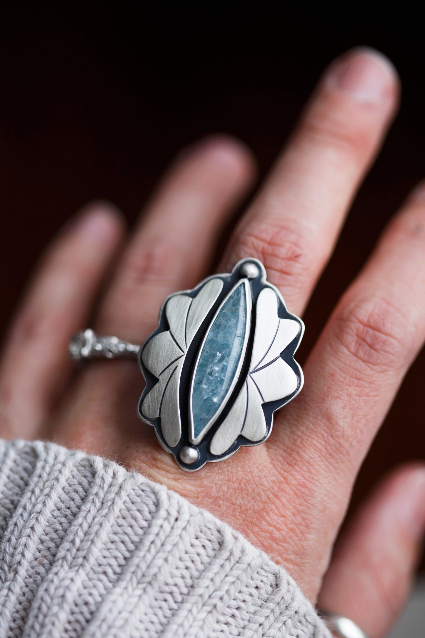 Size 9.5 | Amongst the Waves Ring | #10