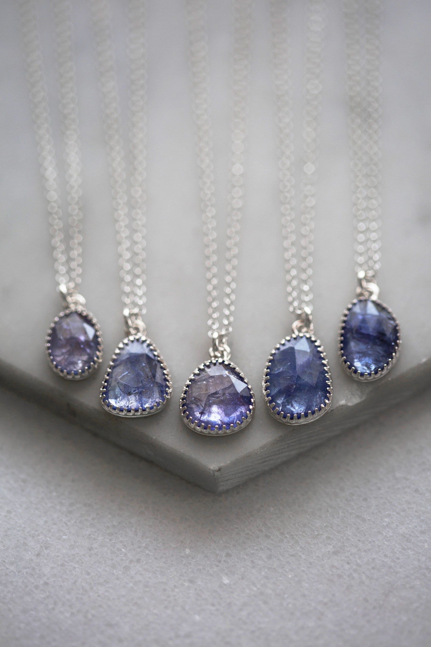 (Large) Simple Tanzanite Drop Necklace | #2
