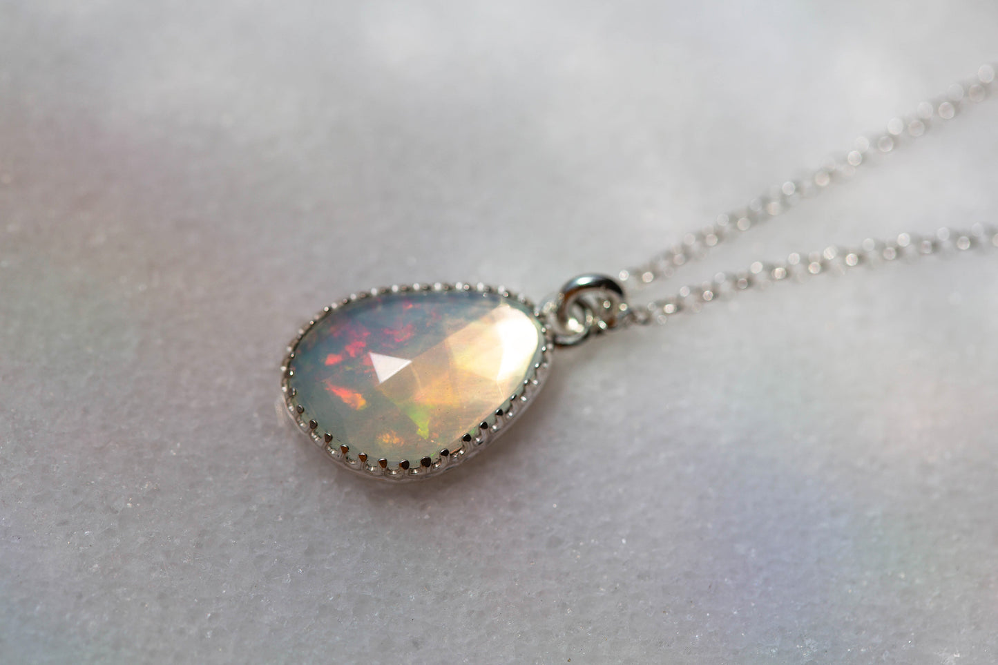 Simple Opal Drop Necklace | #3