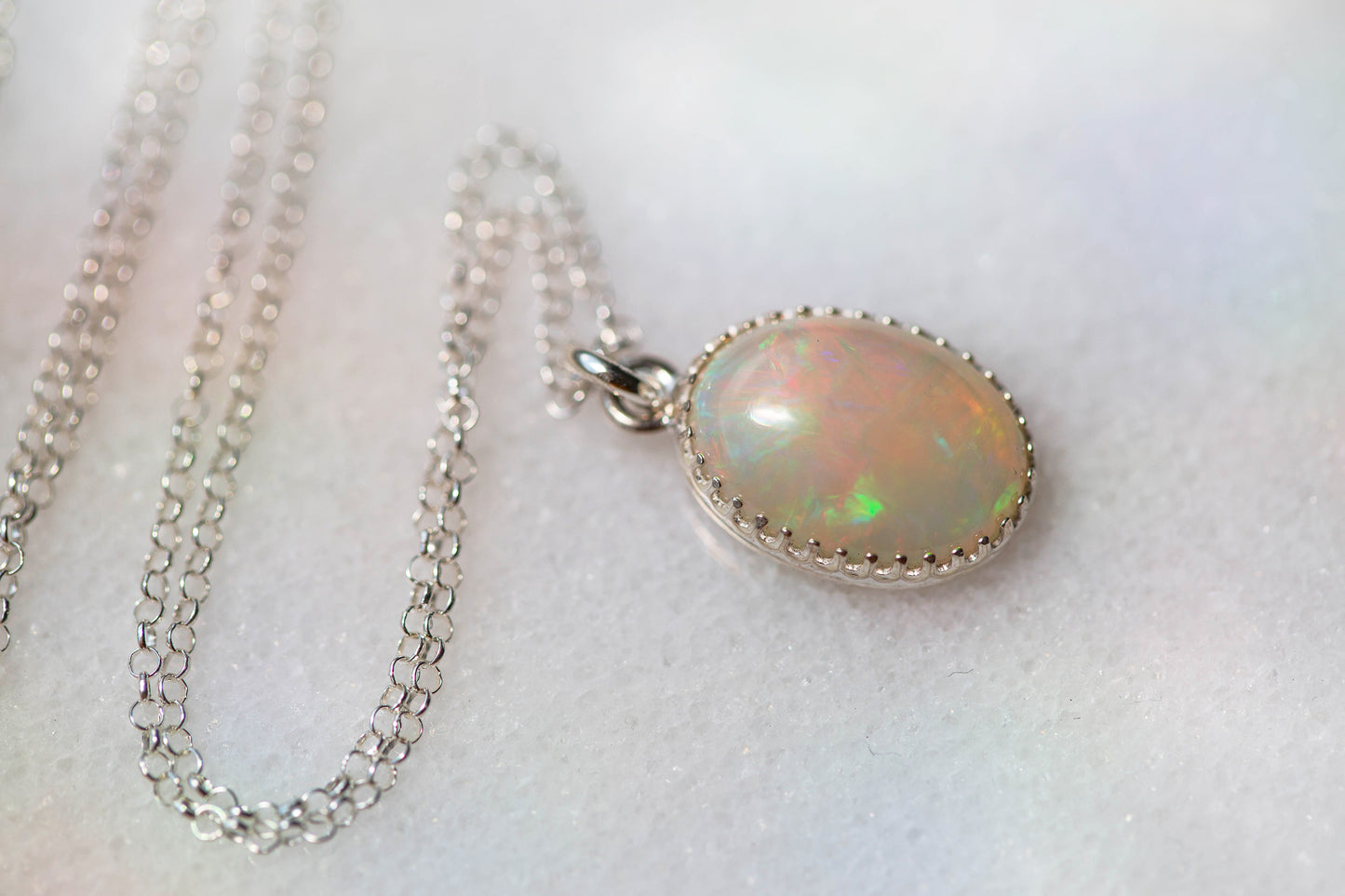 Simple Opal Drop Necklace | #5