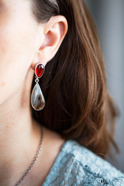 Butterfly in the Berry Patch Earrings   |   #2