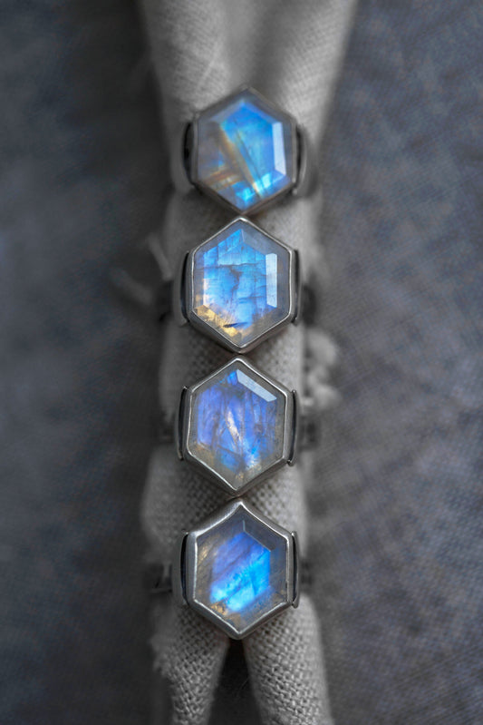 Snow Moon Ring |  Made to Order |  Choose Your Stone