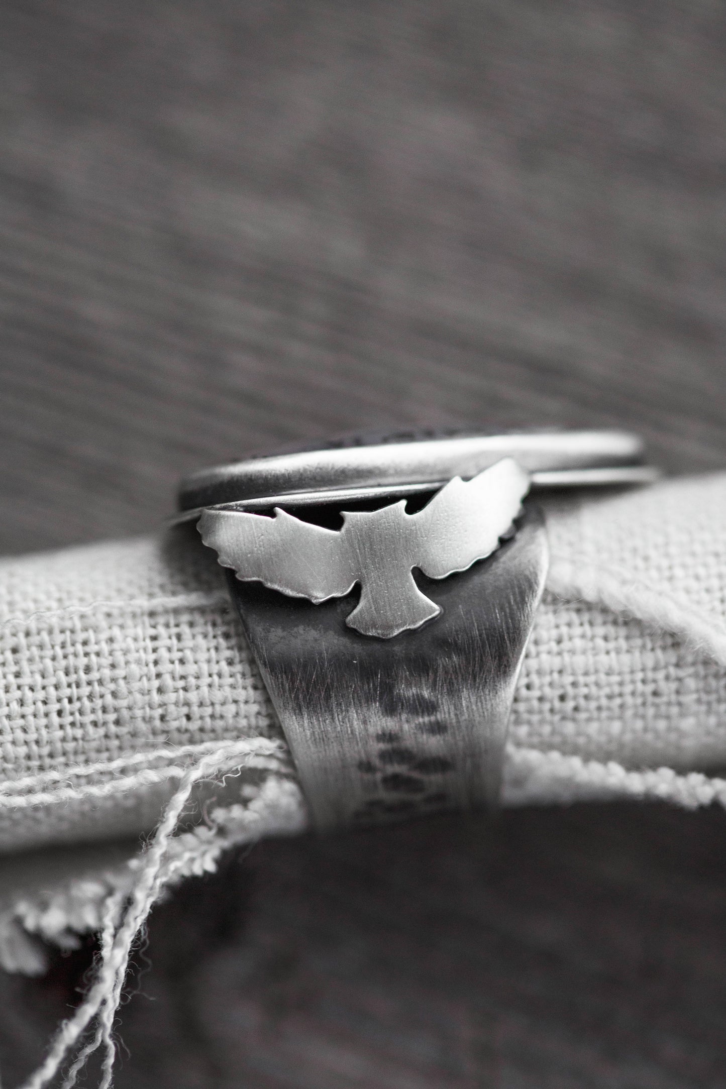 Size 9.75  |  The Owl's Path Ring | Wide Saddle Band | #2