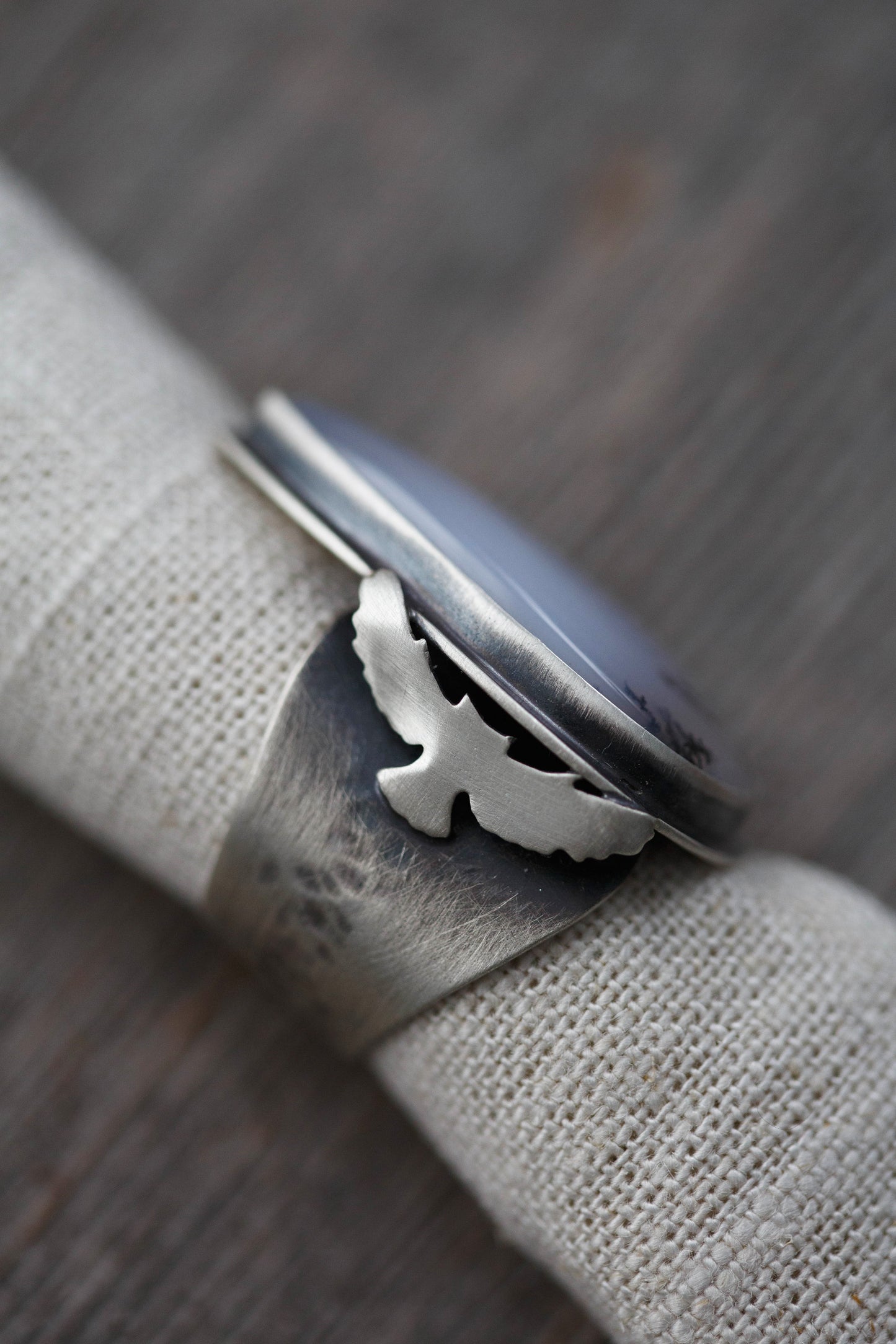 Size 10  |  The Owl's Path Ring | Wide Saddle Band | #3