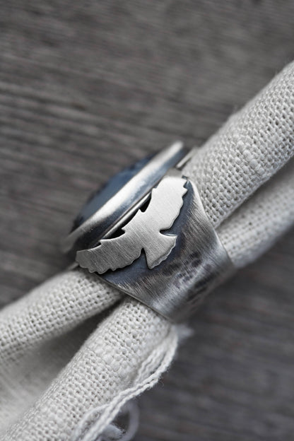 Size 6.5  |  The Owl's Path Ring | Wide Saddle Band | #9