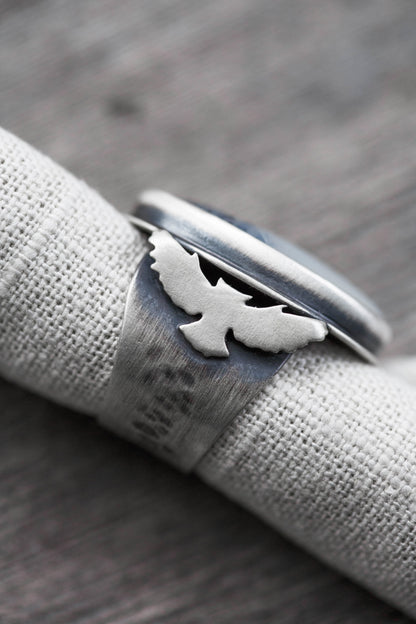 Size 8.25  |  The Owl's Path Ring | Wide Saddle Band | #12