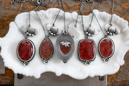 Large | Strawberry Thief Necklace | #3