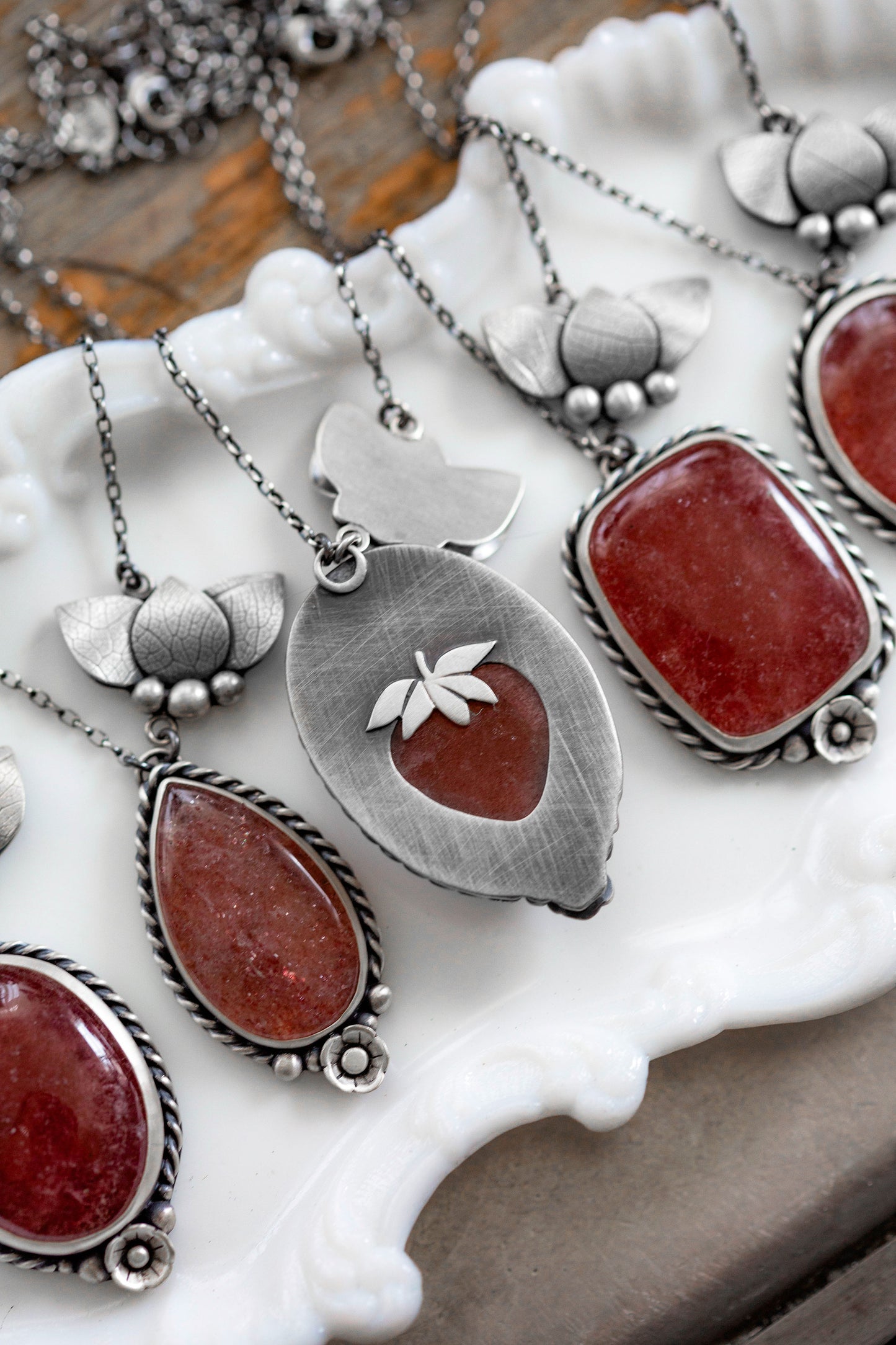 Large | Strawberry Thief Necklace | #7