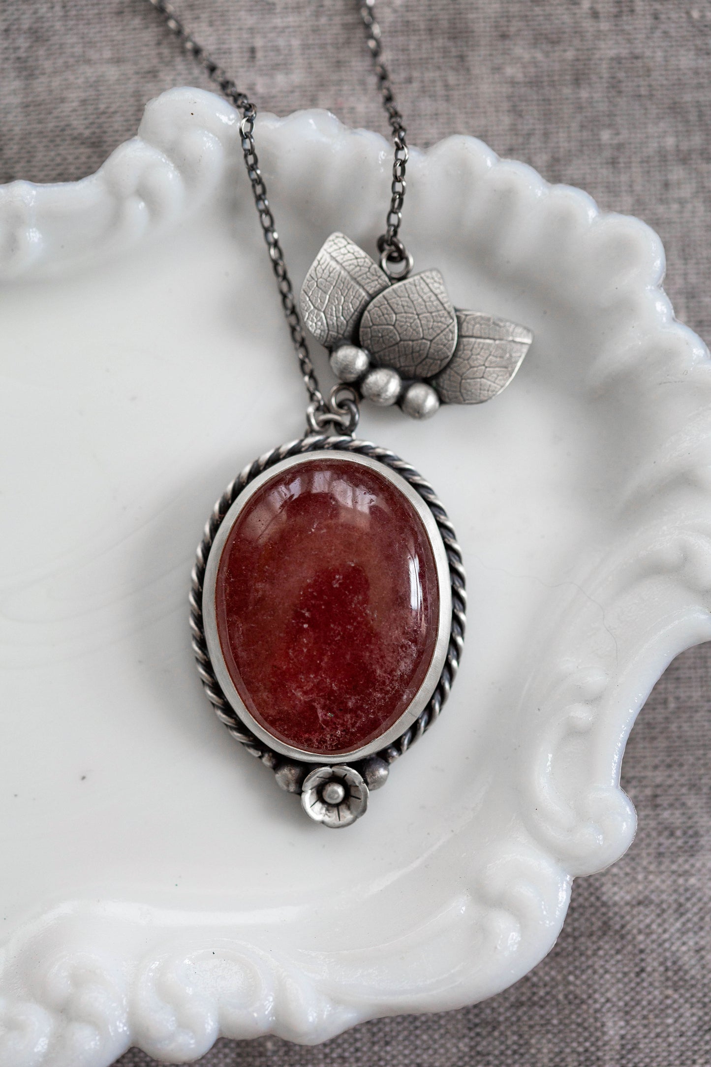 Medium | Strawberry Thief Necklace | #1