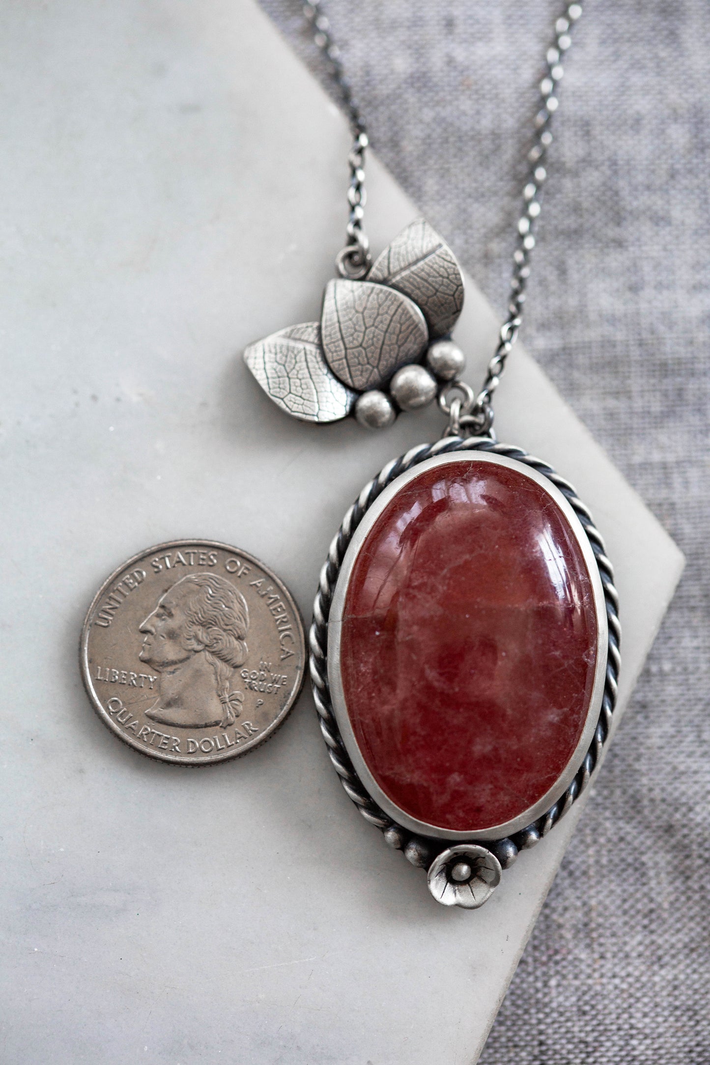 Large | Strawberry Thief Necklace | #3