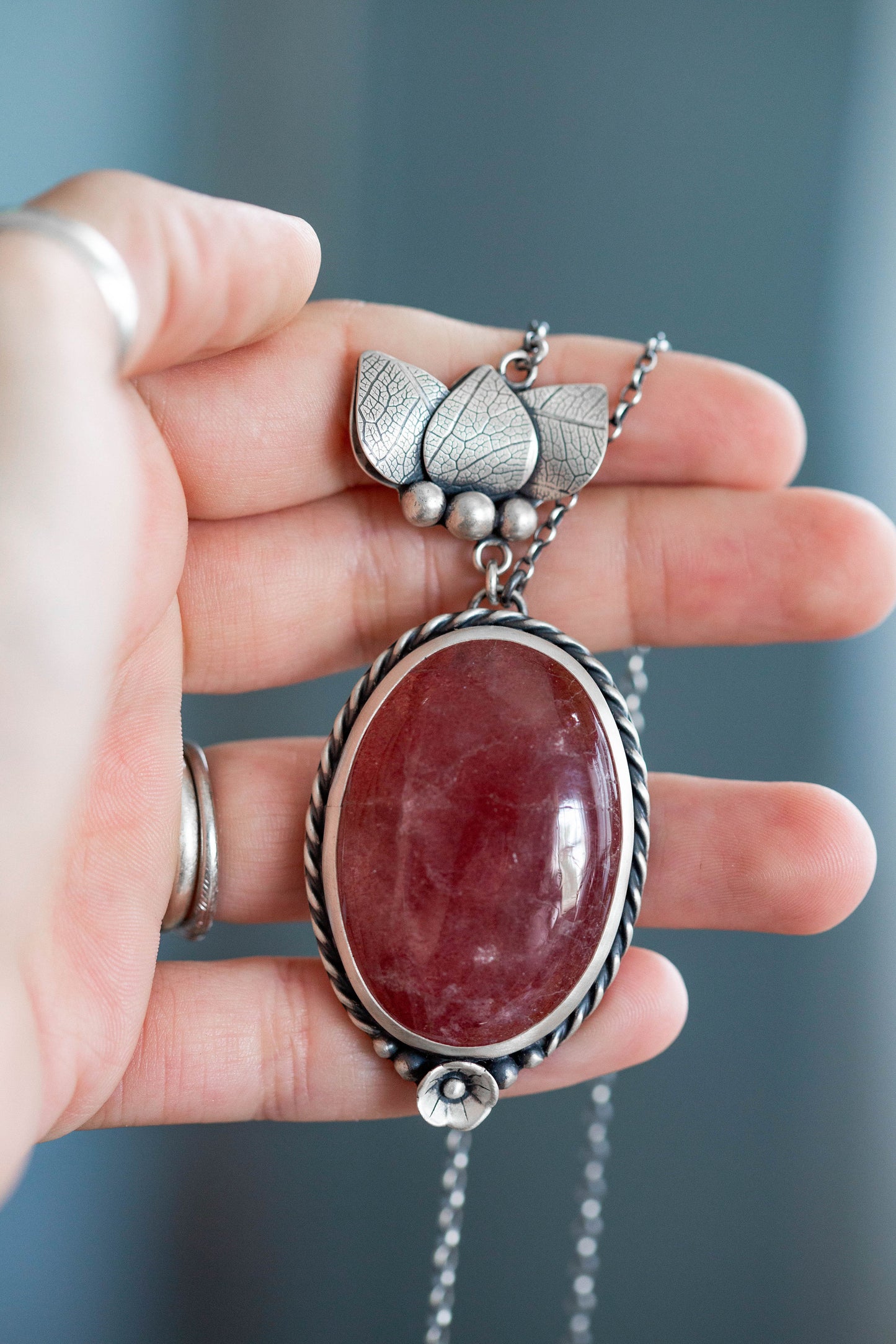 Large | Strawberry Thief Necklace | #3