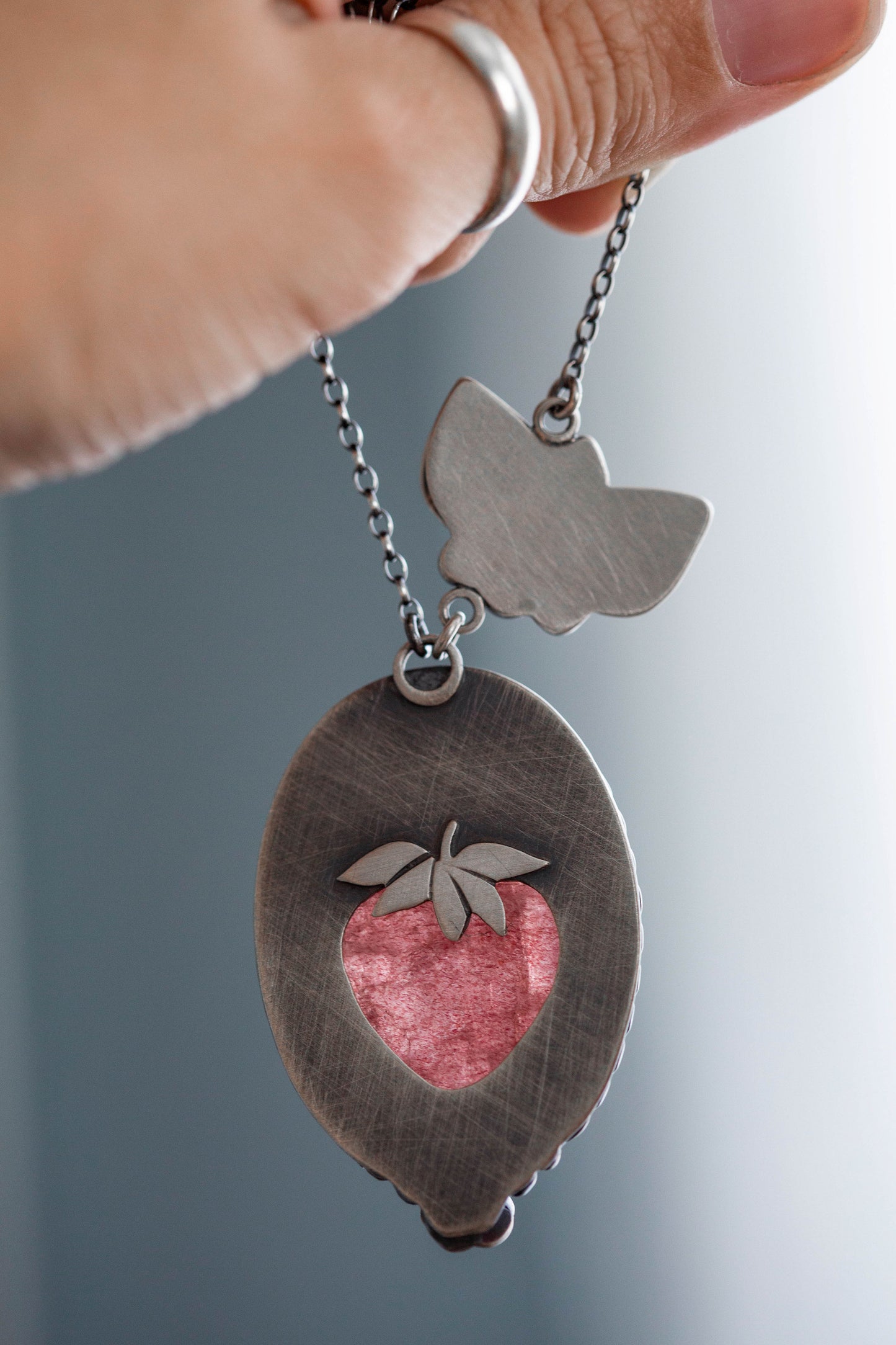 Large | Strawberry Thief Necklace | #3