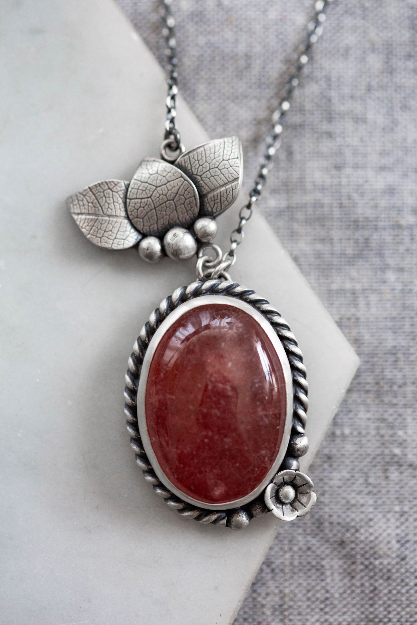 Small | Strawberry Thief Necklace | #4