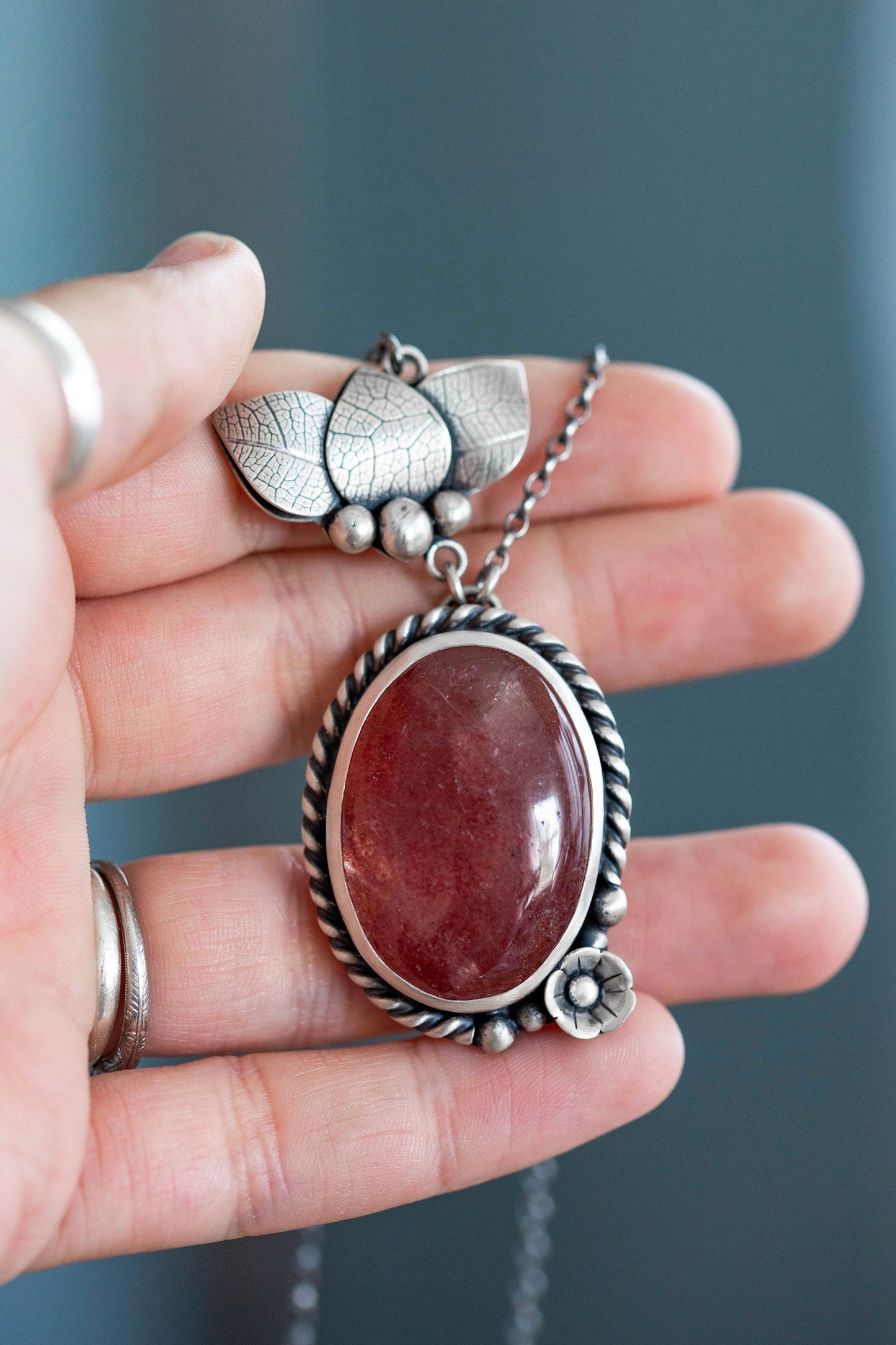Small | Strawberry Thief Necklace | #4