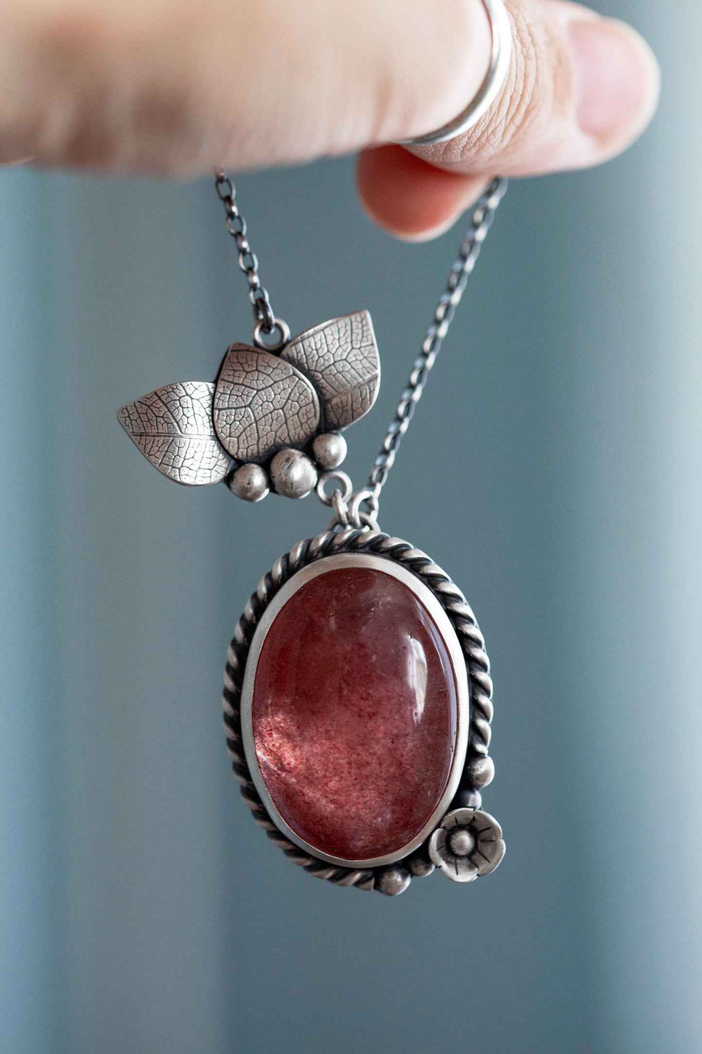 Small | Strawberry Thief Necklace | #4