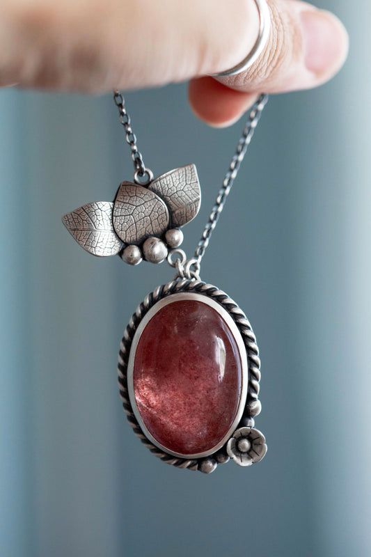 Small | Strawberry Thief Necklace | #4