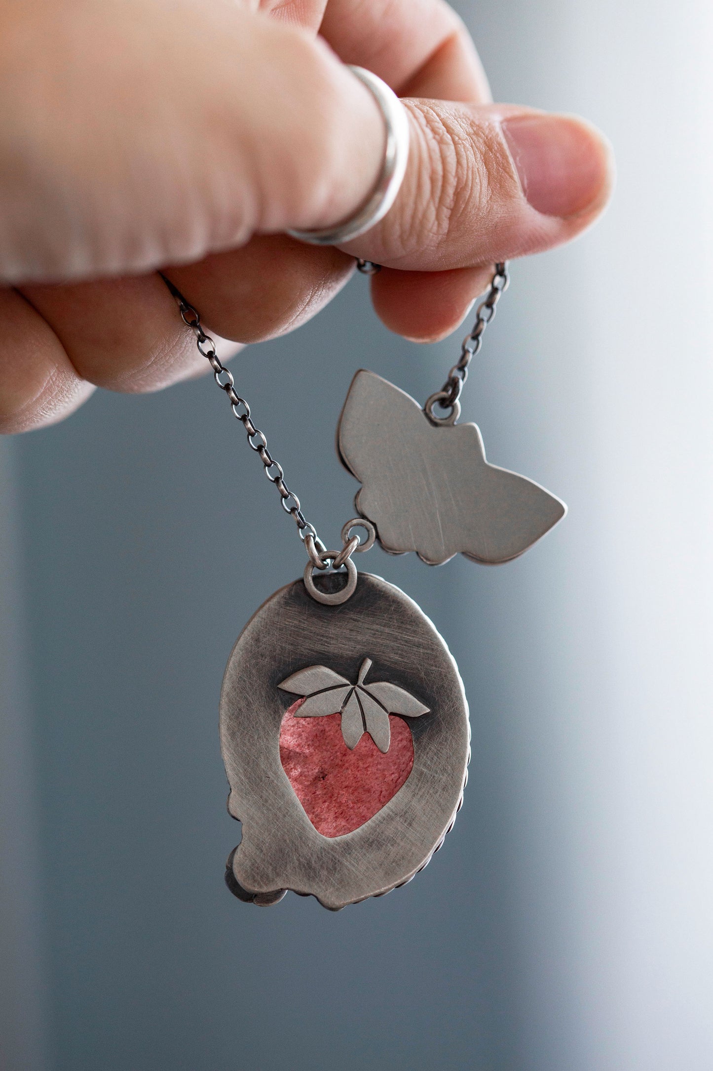 Small | Strawberry Thief Necklace | #4