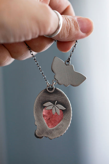 Small | Strawberry Thief Necklace | #4