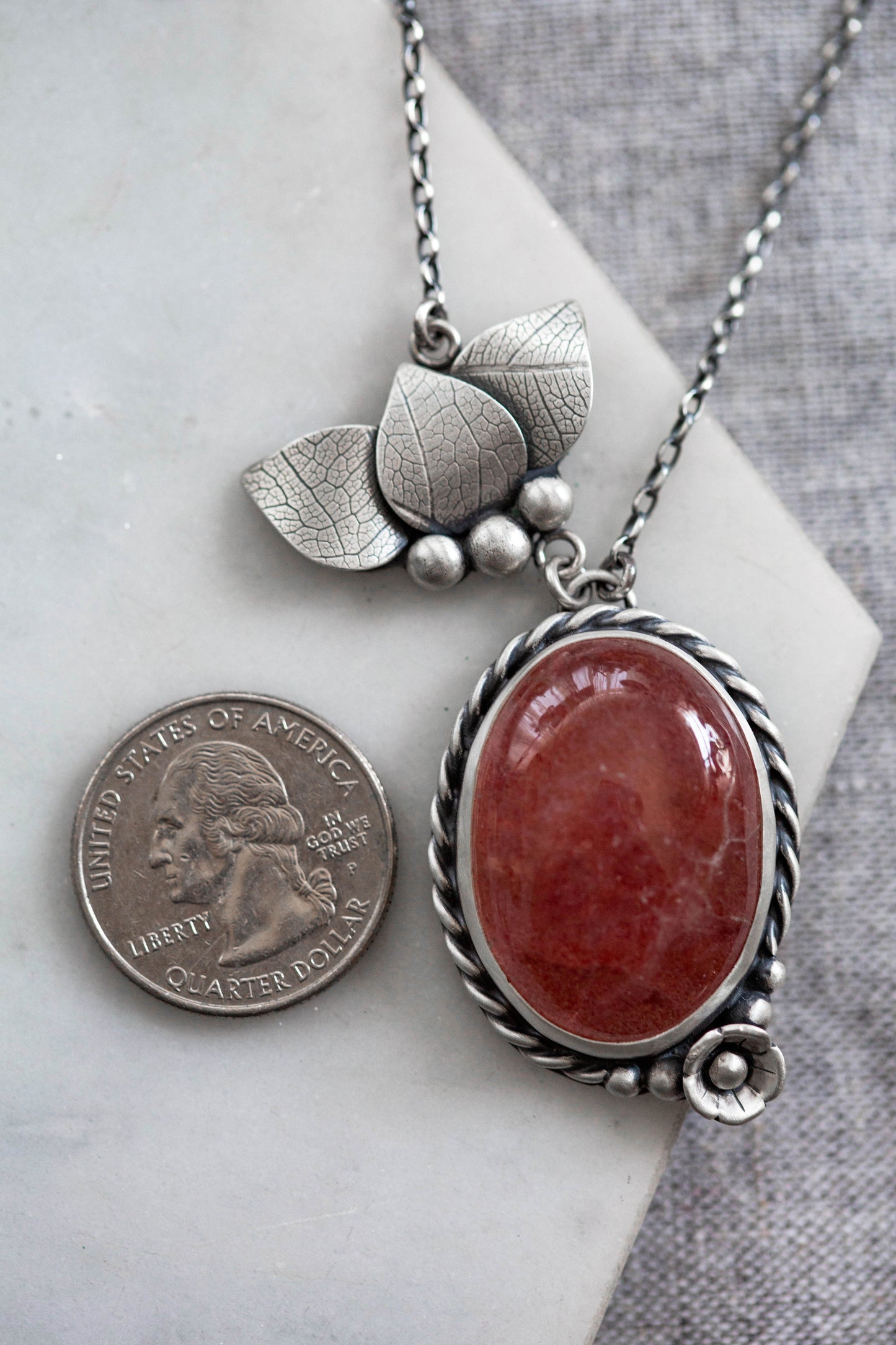 Small | Strawberry Thief Necklace | #5