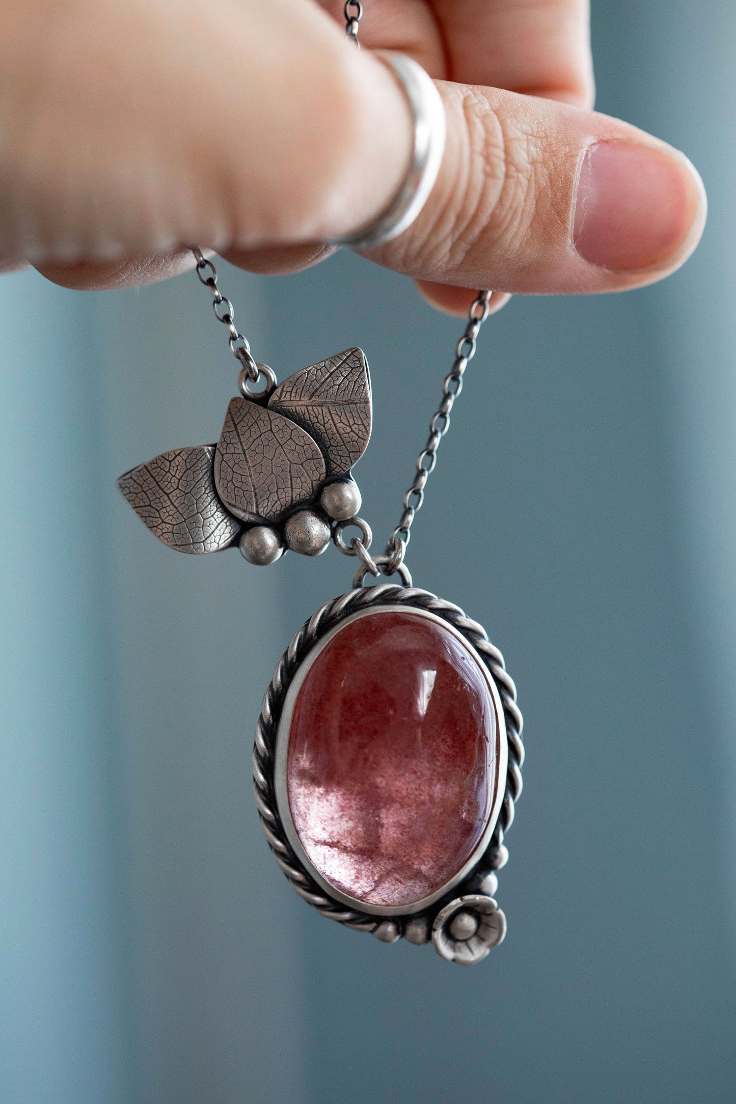 Small | Strawberry Thief Necklace | #5