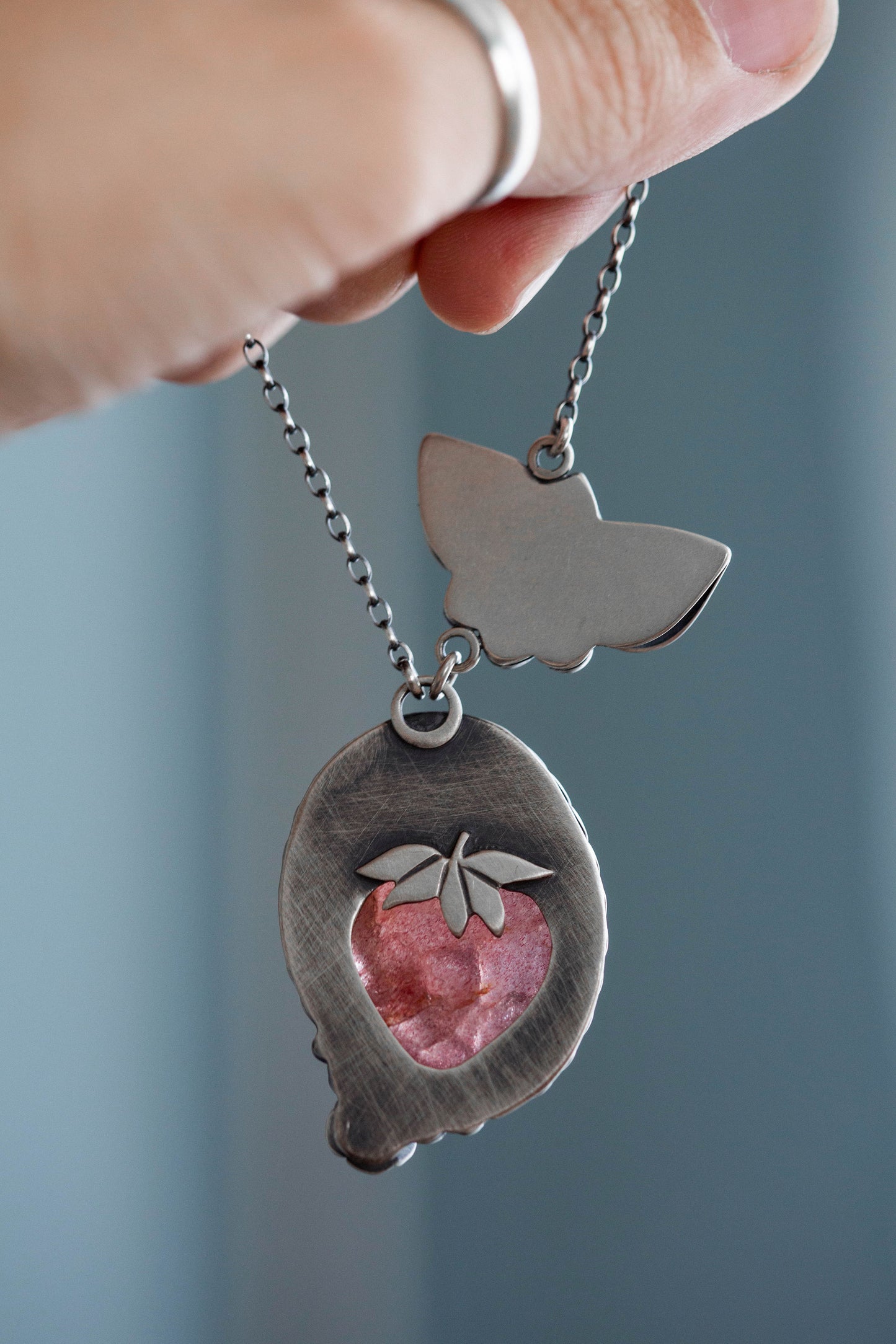 Small | Strawberry Thief Necklace | #5