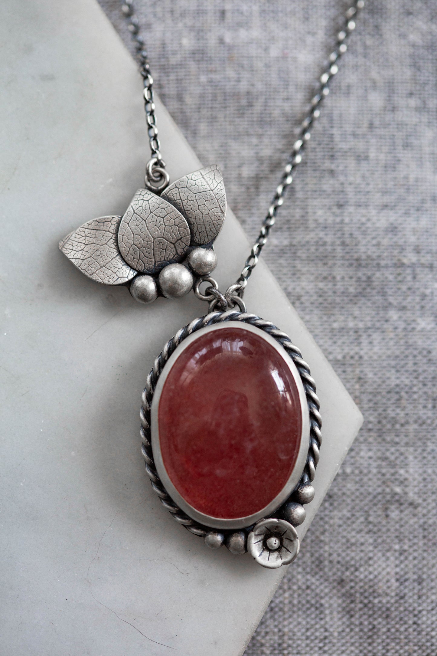 Small | Strawberry Thief Necklace | #6
