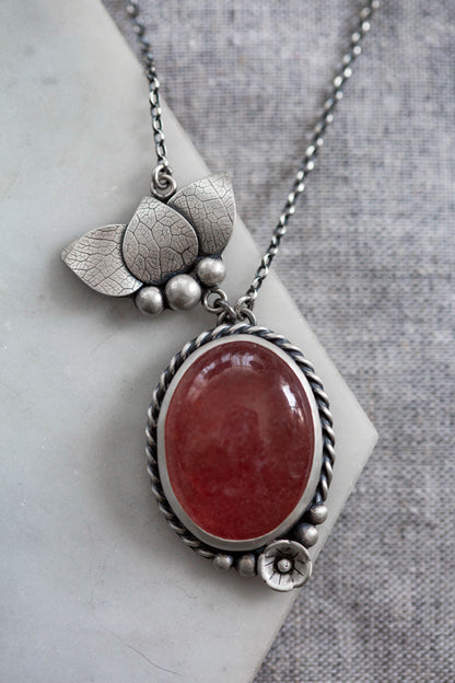 Small | Strawberry Thief Necklace | #6