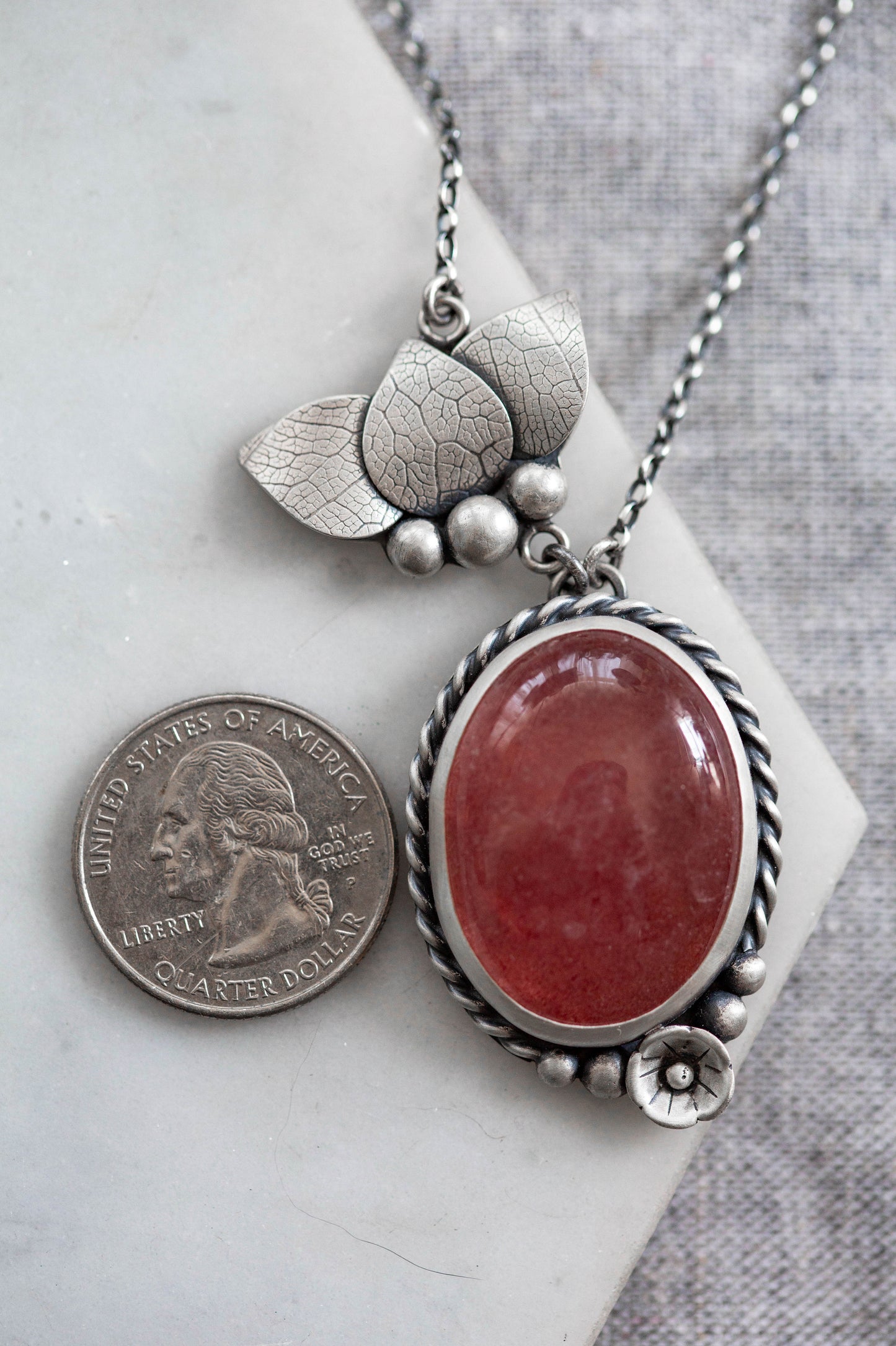 Small | Strawberry Thief Necklace | #6