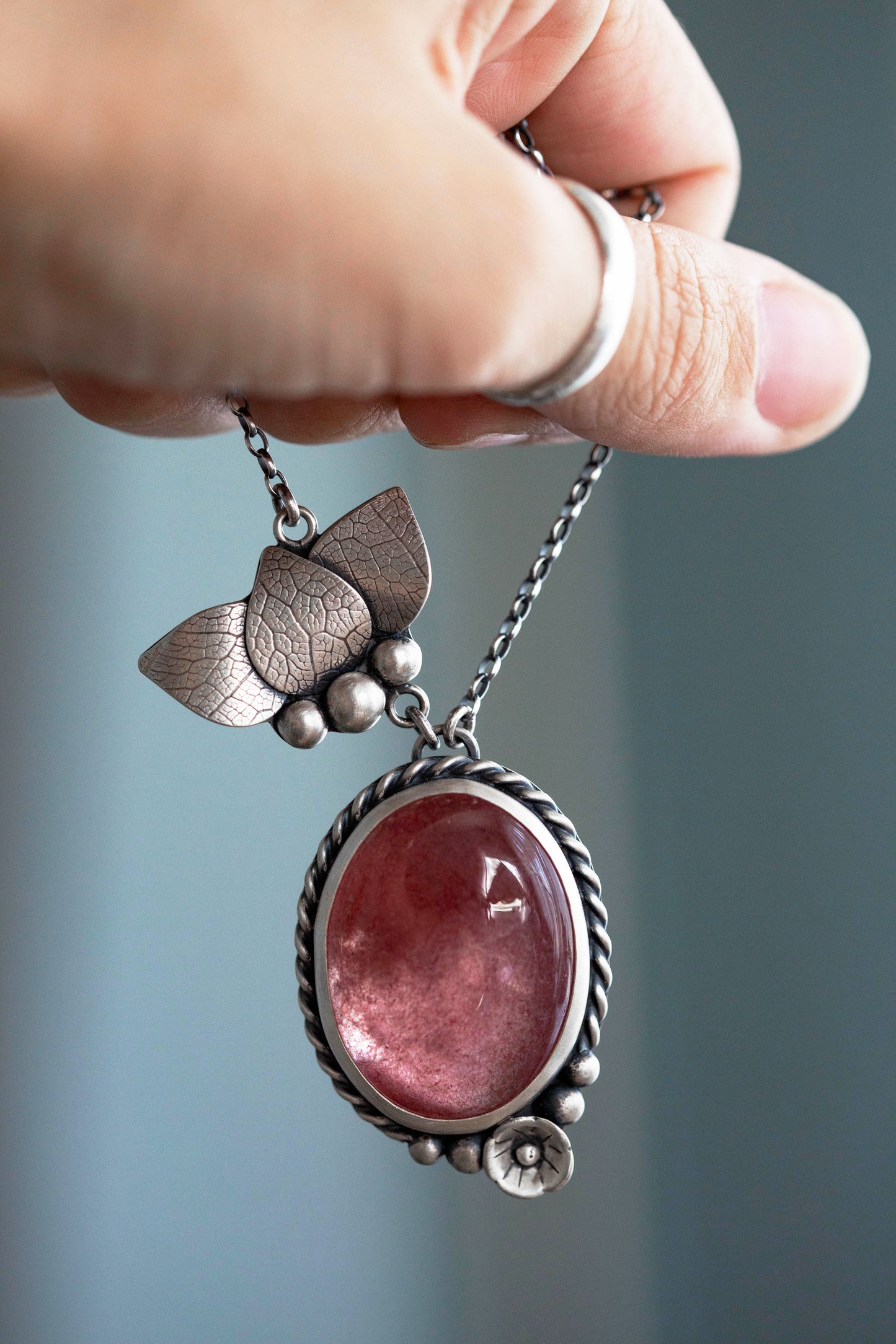 Small | Strawberry Thief Necklace | #6