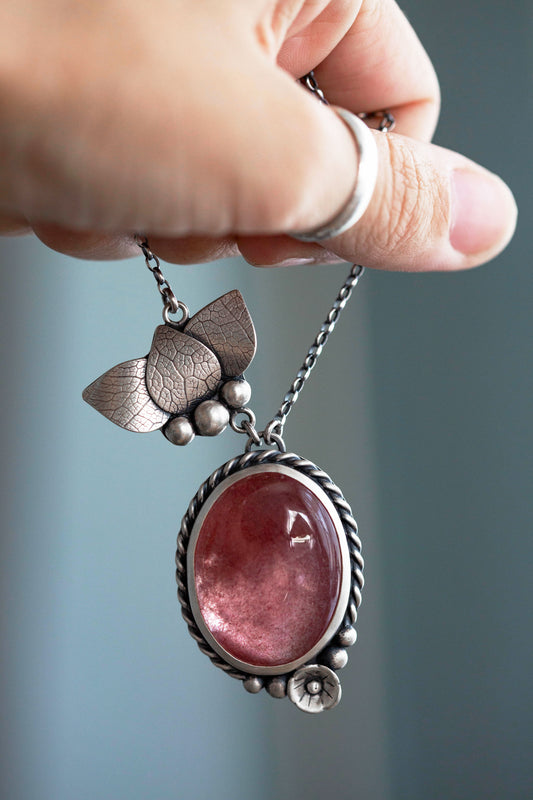 Small | Strawberry Thief Necklace | #6