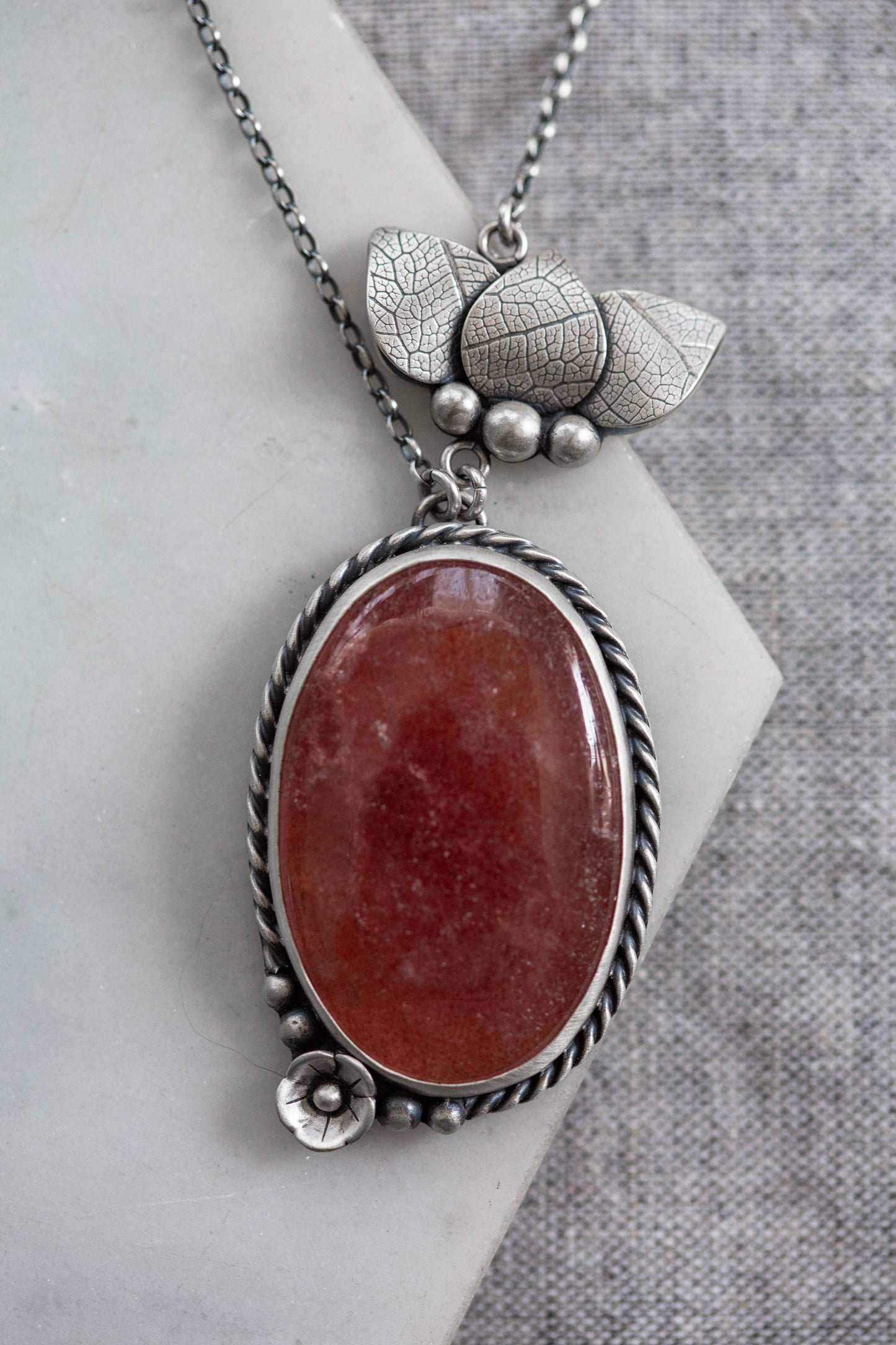 Large | Strawberry Thief Necklace | #7