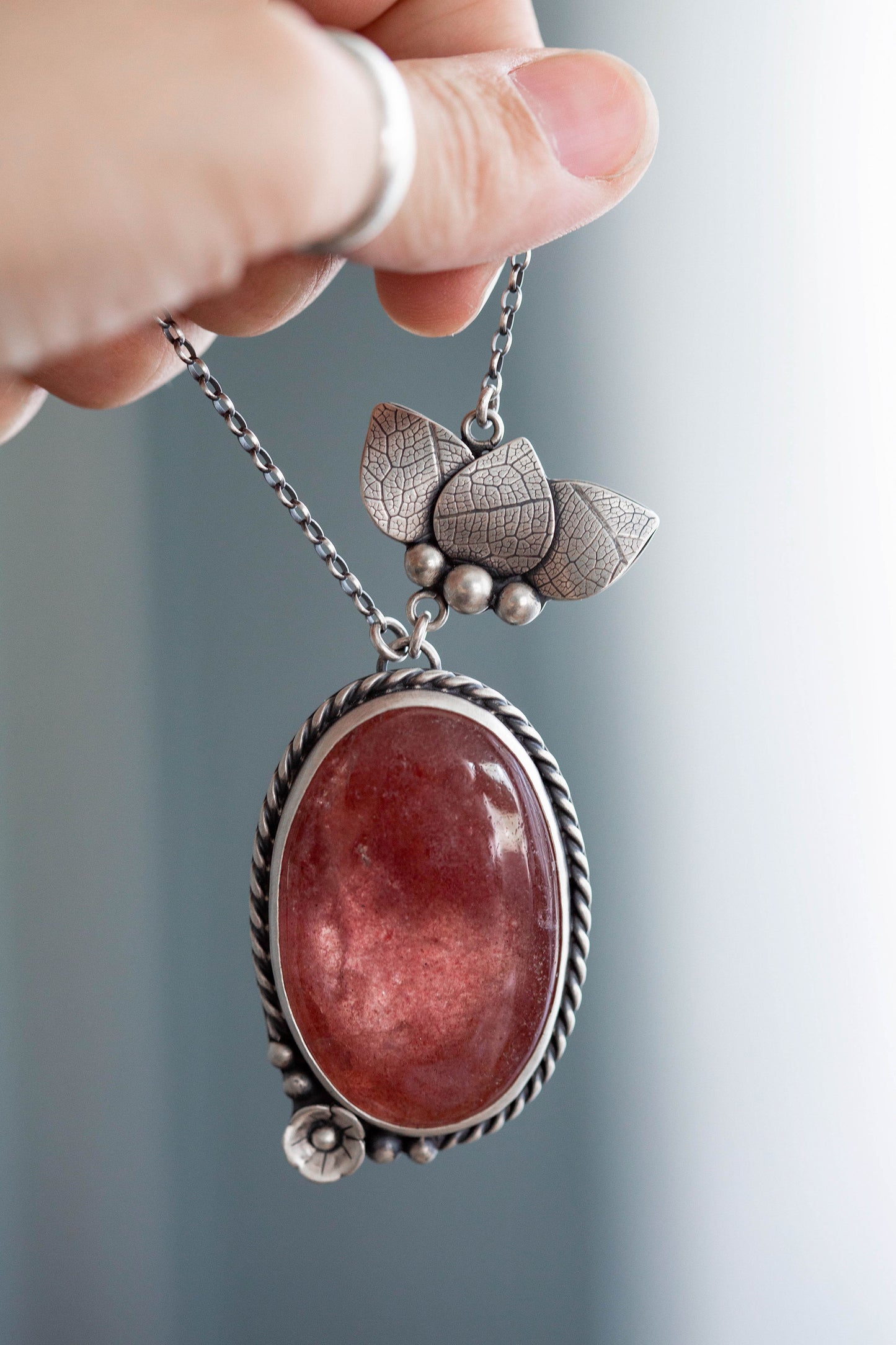 Large | Strawberry Thief Necklace | #7