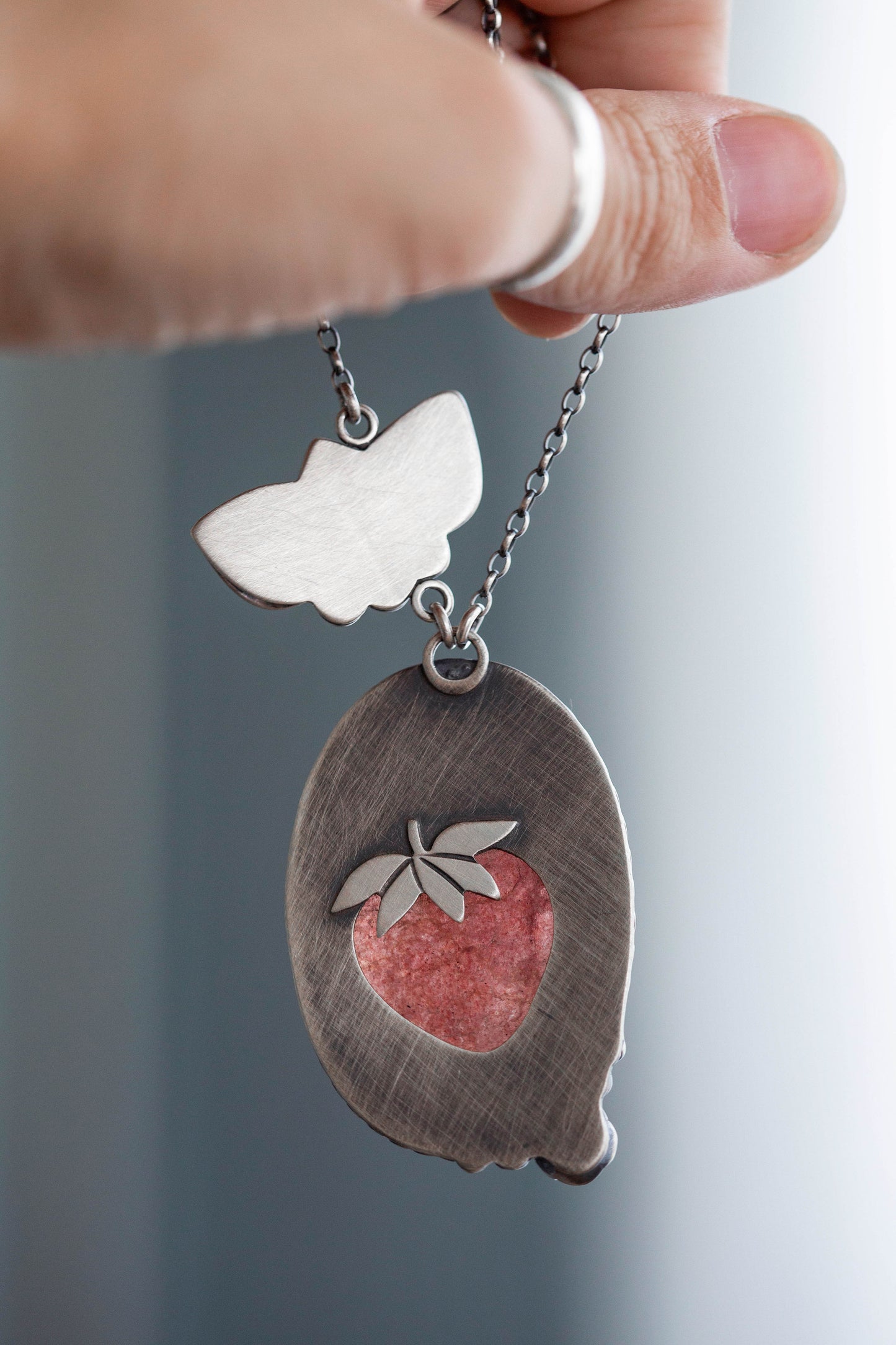 Large | Strawberry Thief Necklace | #7