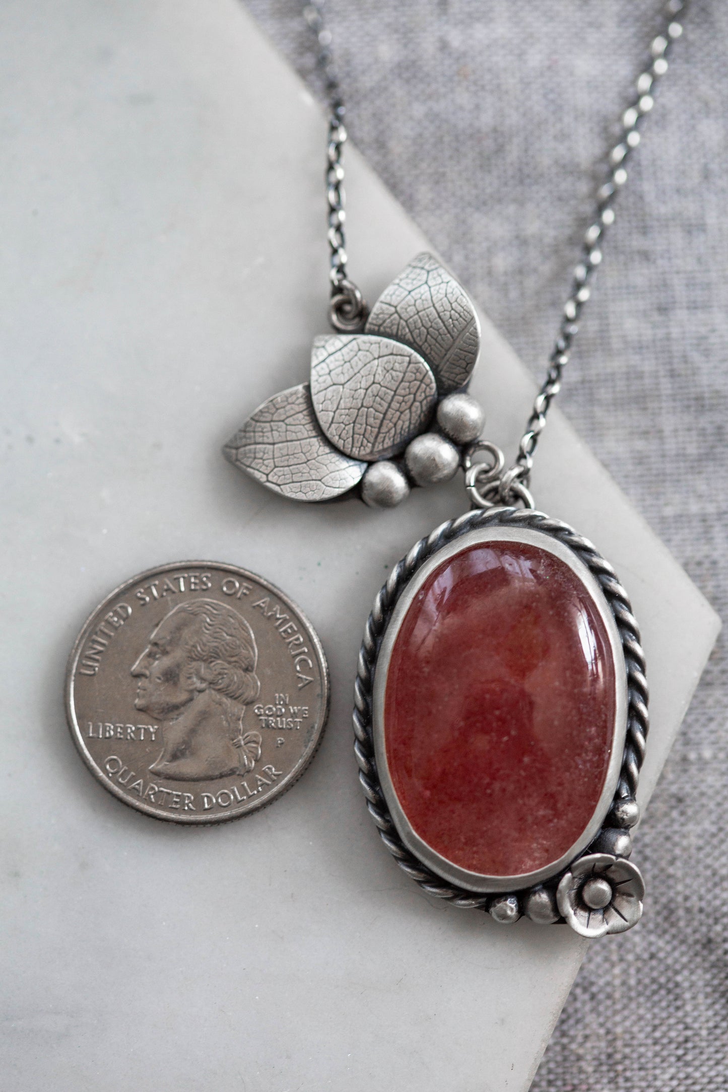 Small | Strawberry Thief Necklace | #8
