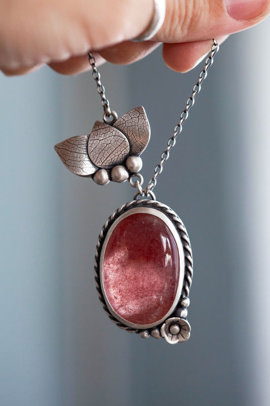 Small | Strawberry Thief Necklace | #8