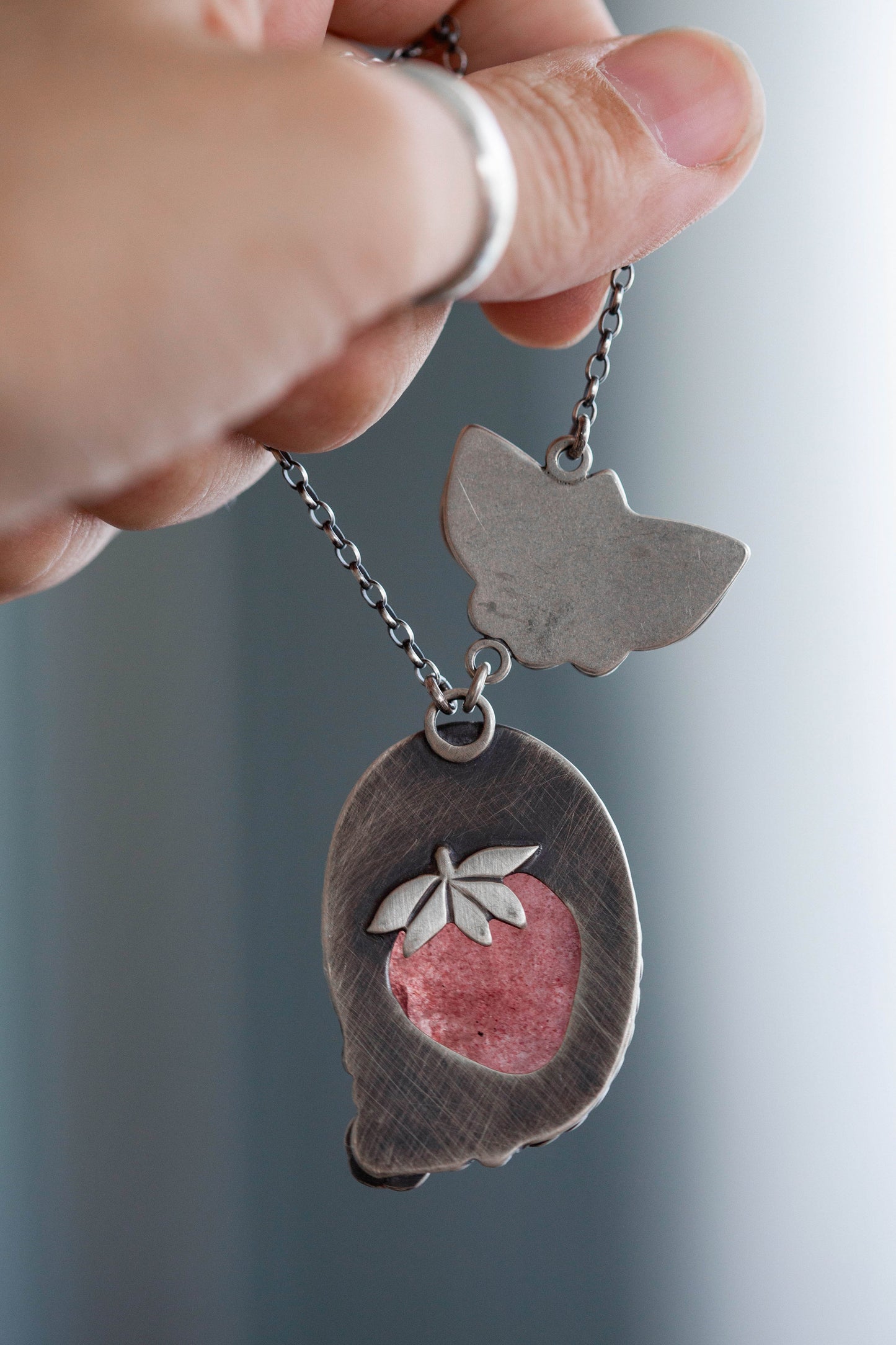 Small | Strawberry Thief Necklace | #8