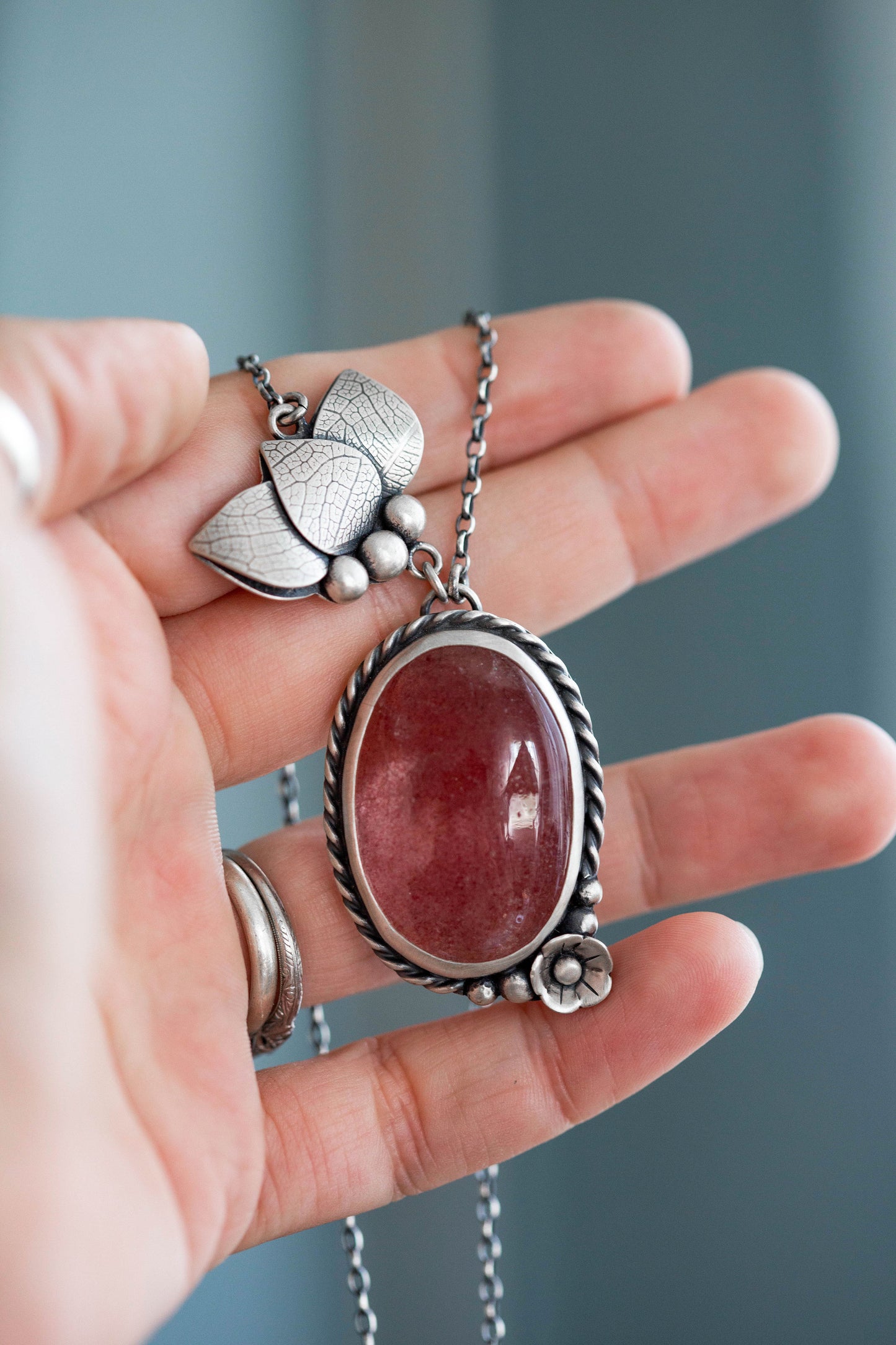 Small | Strawberry Thief Necklace | #8