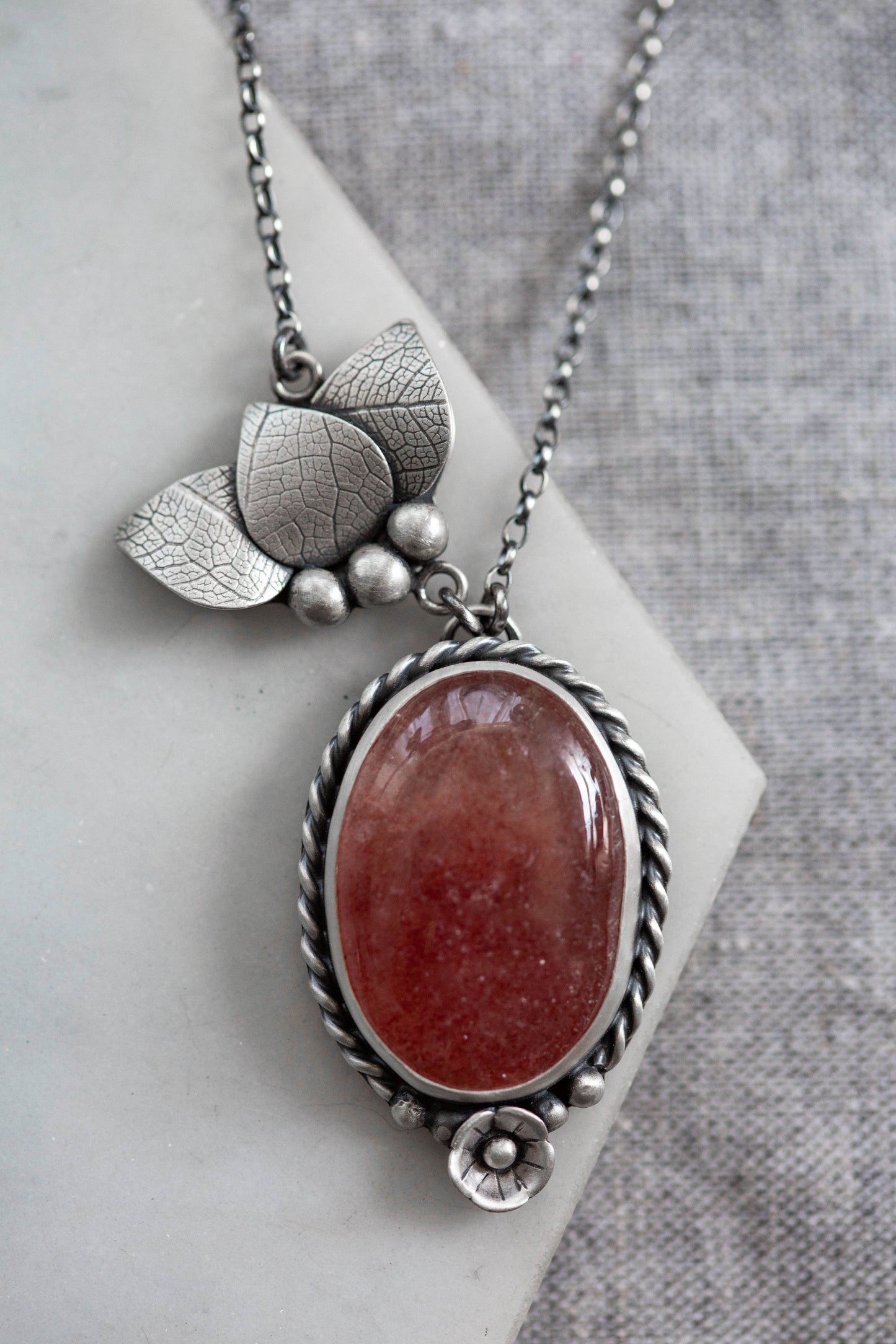 Small | Strawberry Thief Necklace | #9
