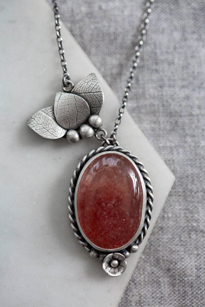 Small | Strawberry Thief Necklace | #9
